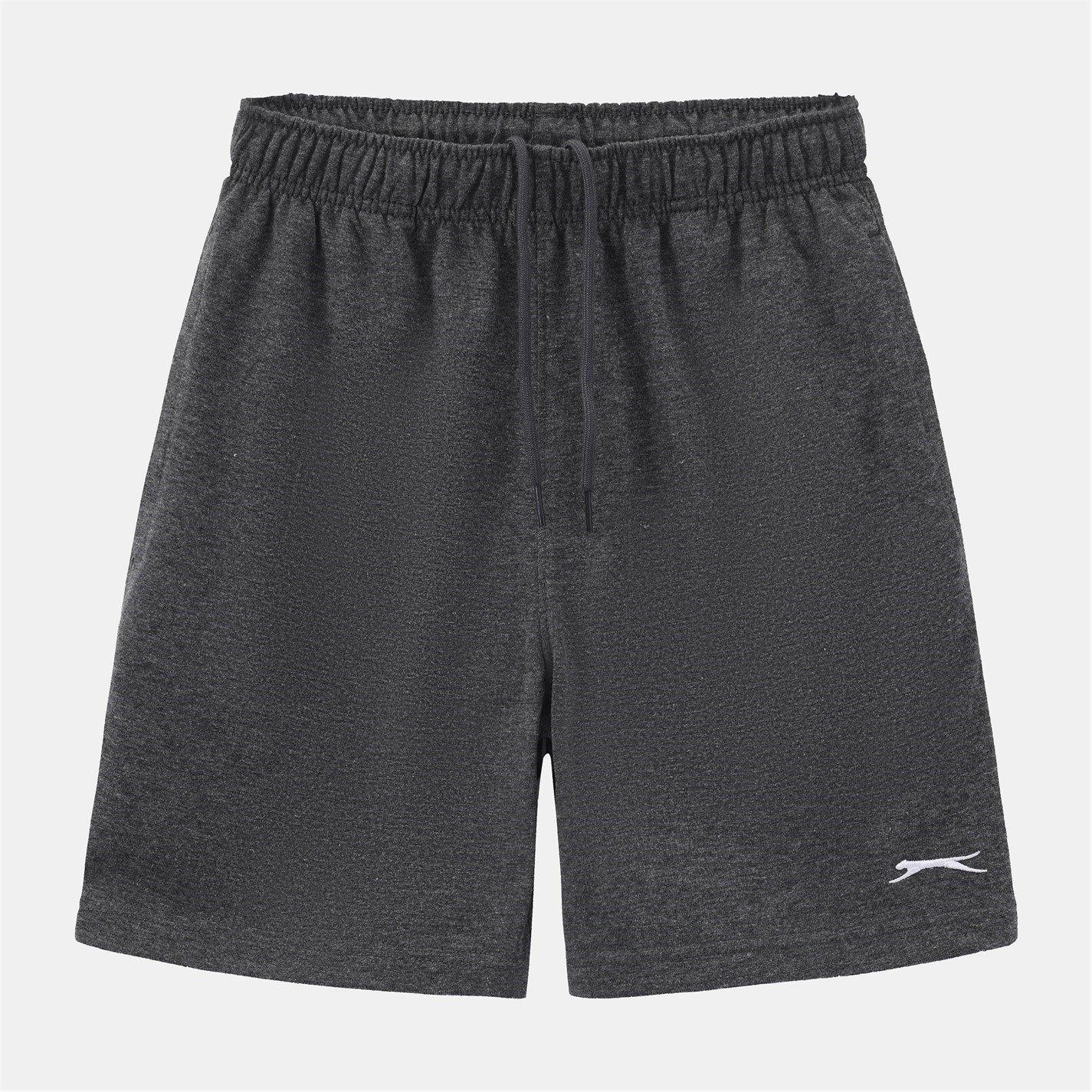 Slazenger Boys Kids' Cotton Jersey Jogger Shorts - Charcoal Marl - 13 Yrs