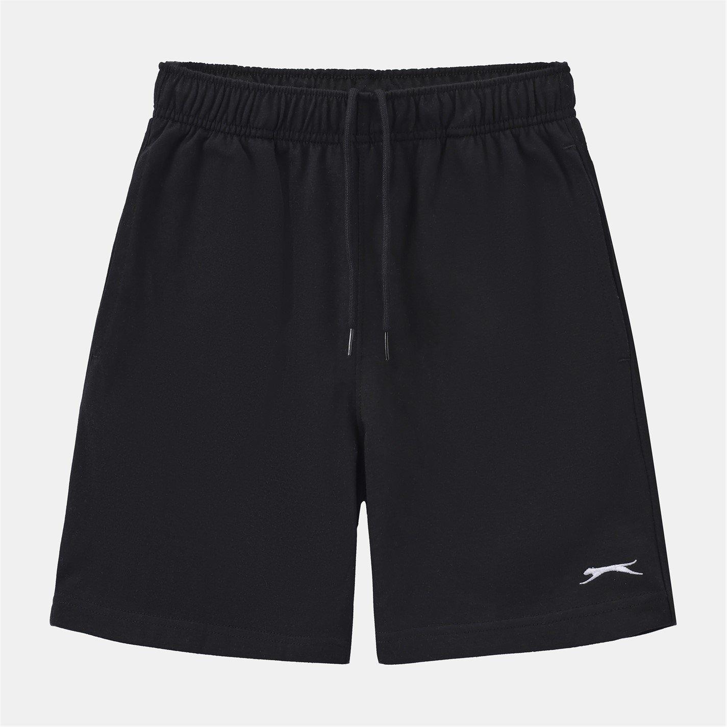 Slazenger Boys Kids' Cotton Jersey Jogger Shorts - Black - 9-10 Yrs