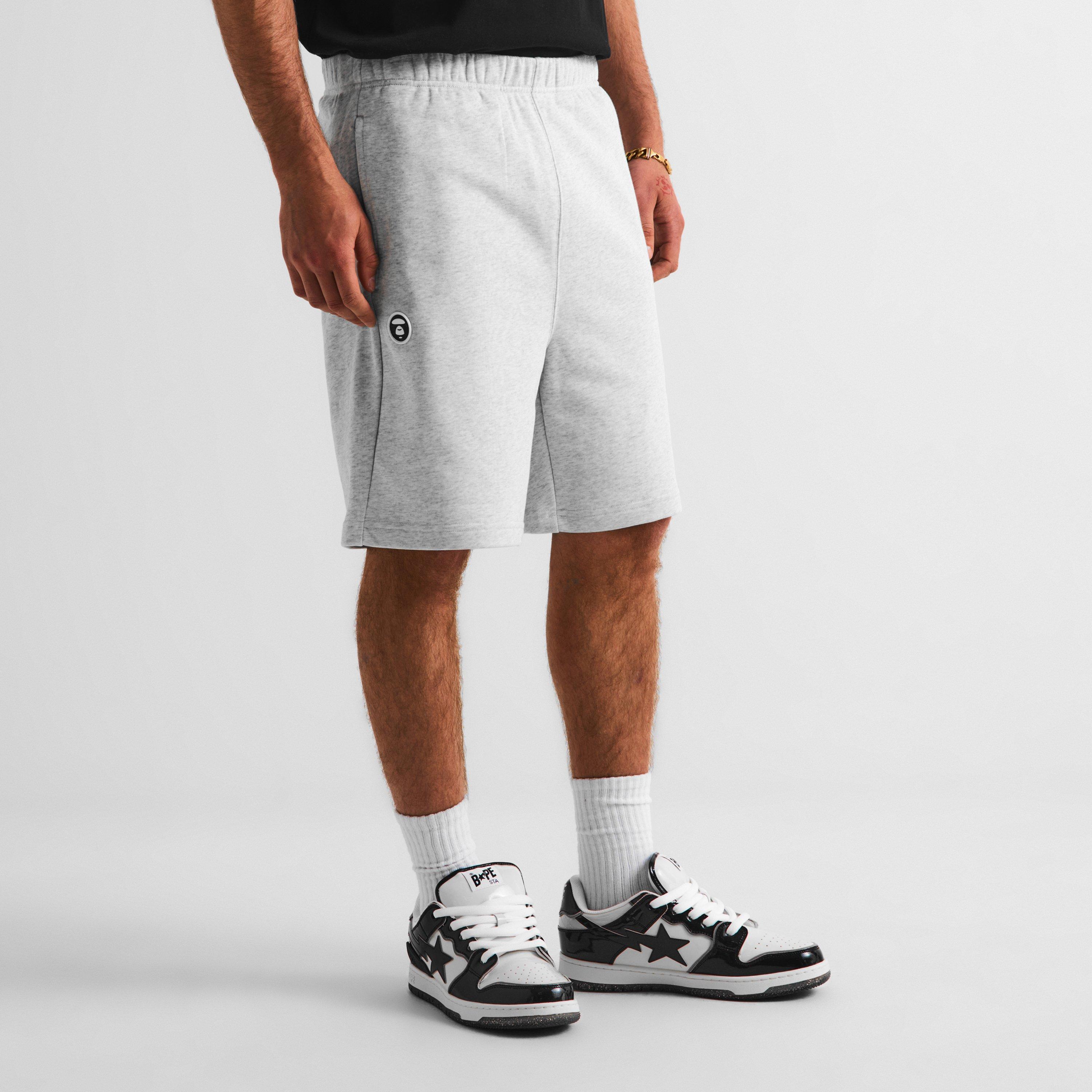 Heather White - AAPE - Men's Fleece Jogger Shorts - 3