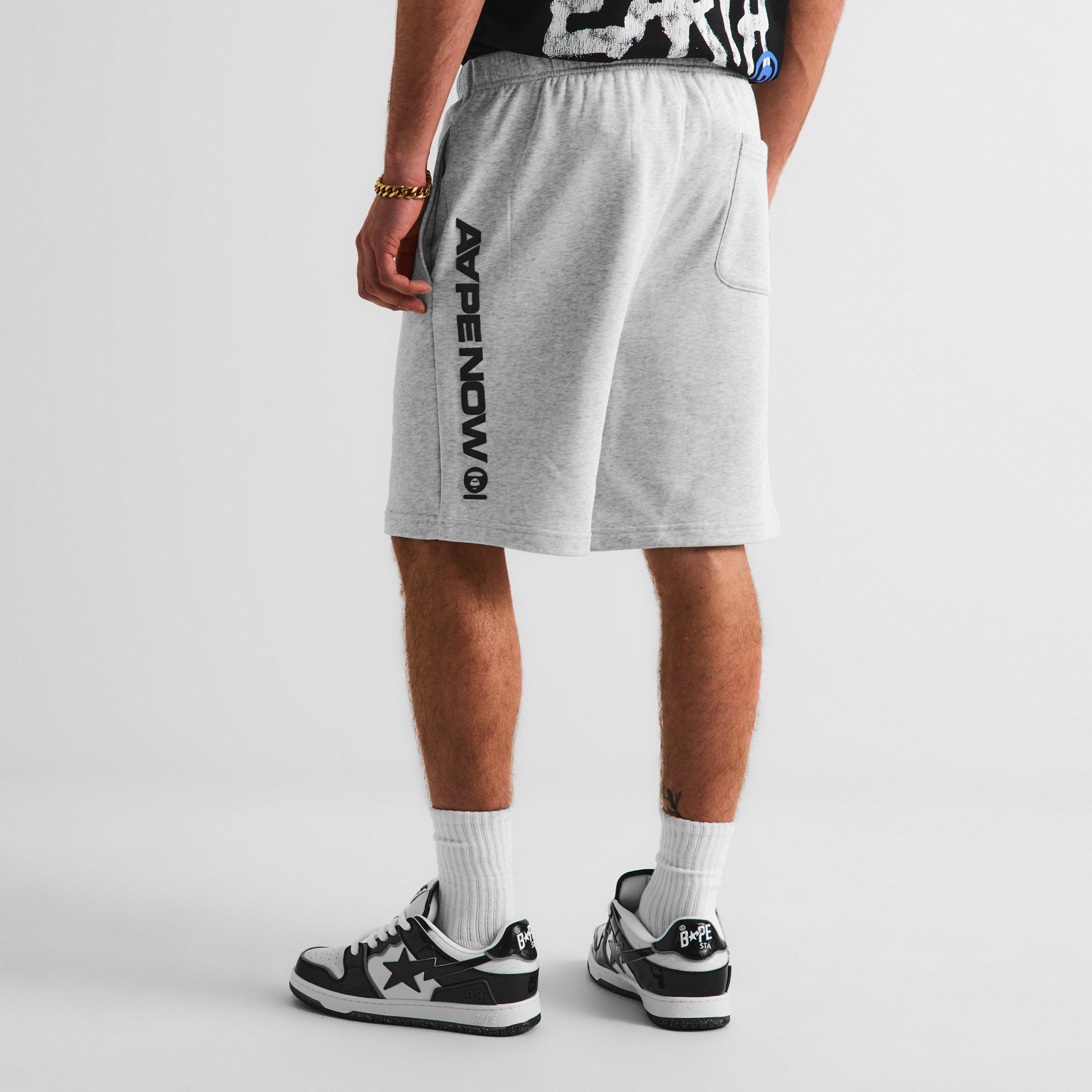 Heather White - AAPE - Men's Fleece Jogger Shorts - 4