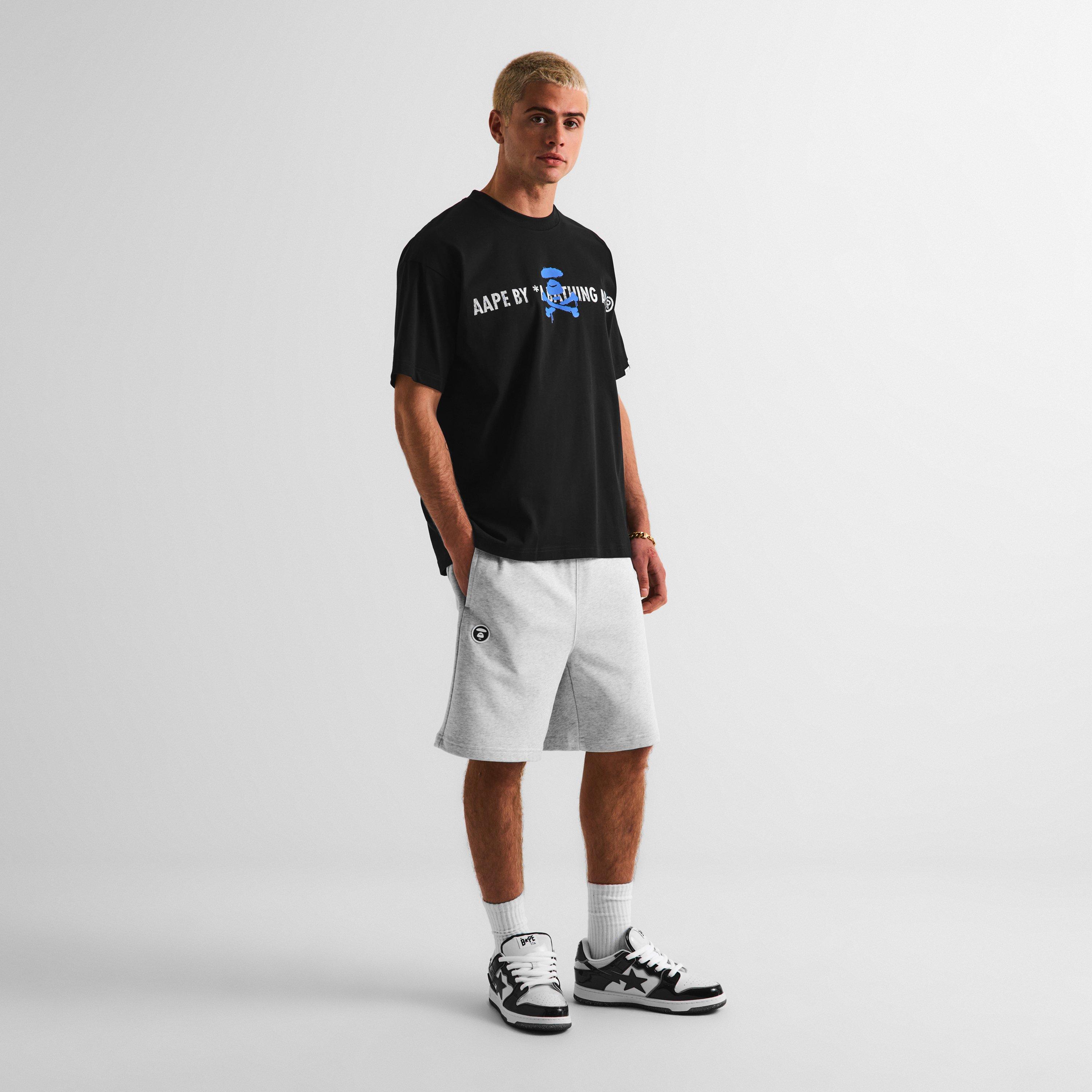 Heather White - AAPE - Men's Fleece Jogger Shorts - 6