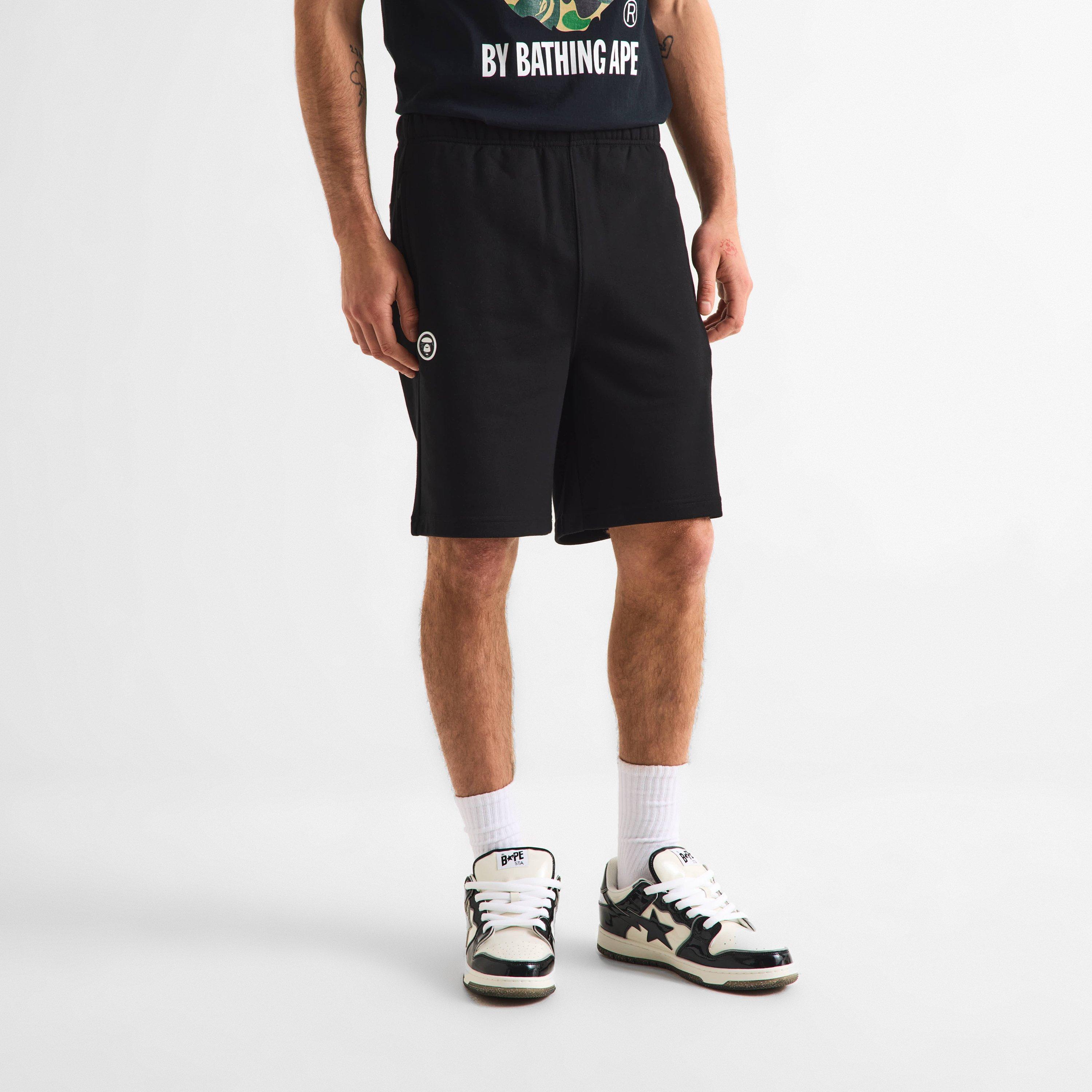 Black - AAPE - Men's Fleece Jogger Shorts - 3