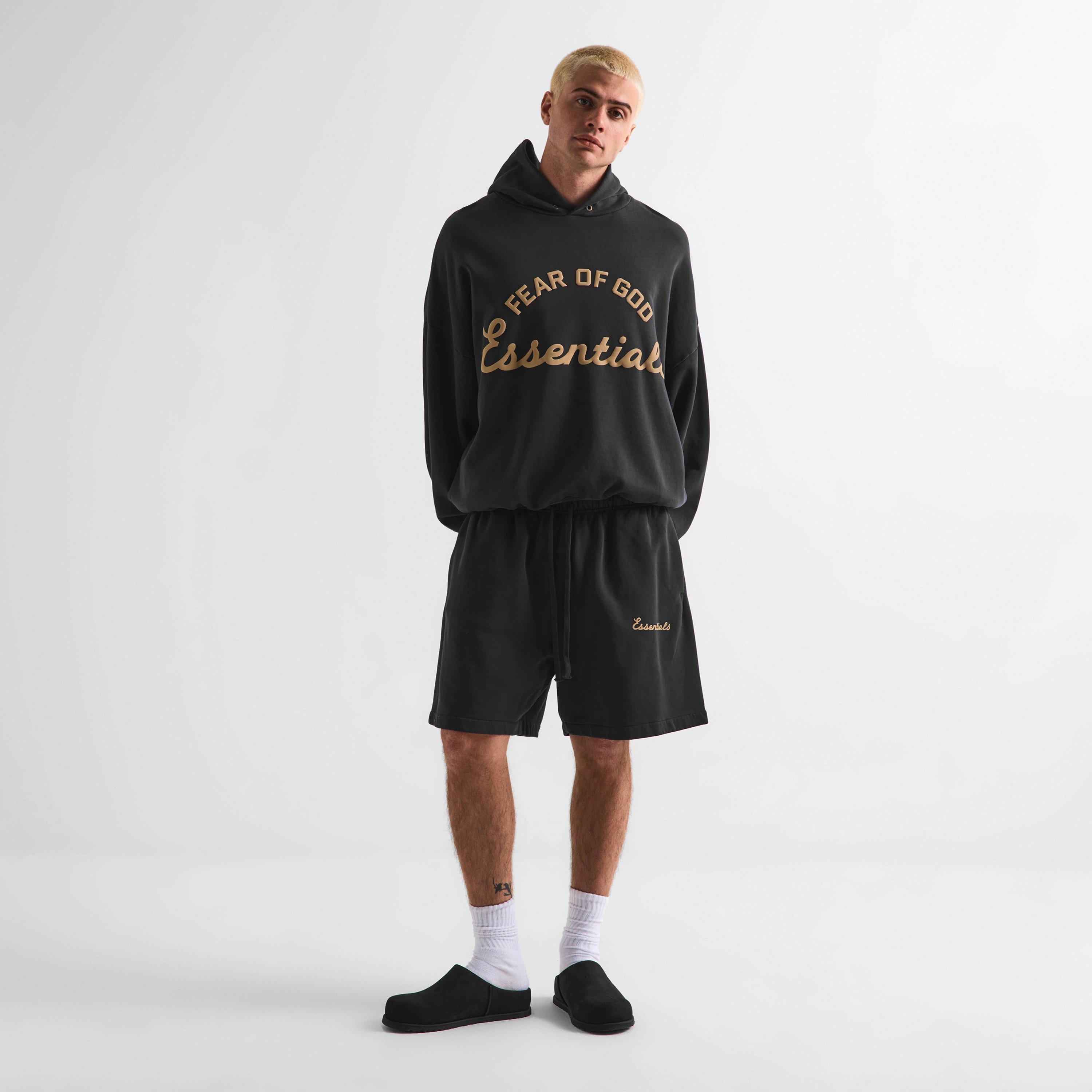 Black - Fear Of God Essentials - Men's Fleece Jogger Shorts - 6