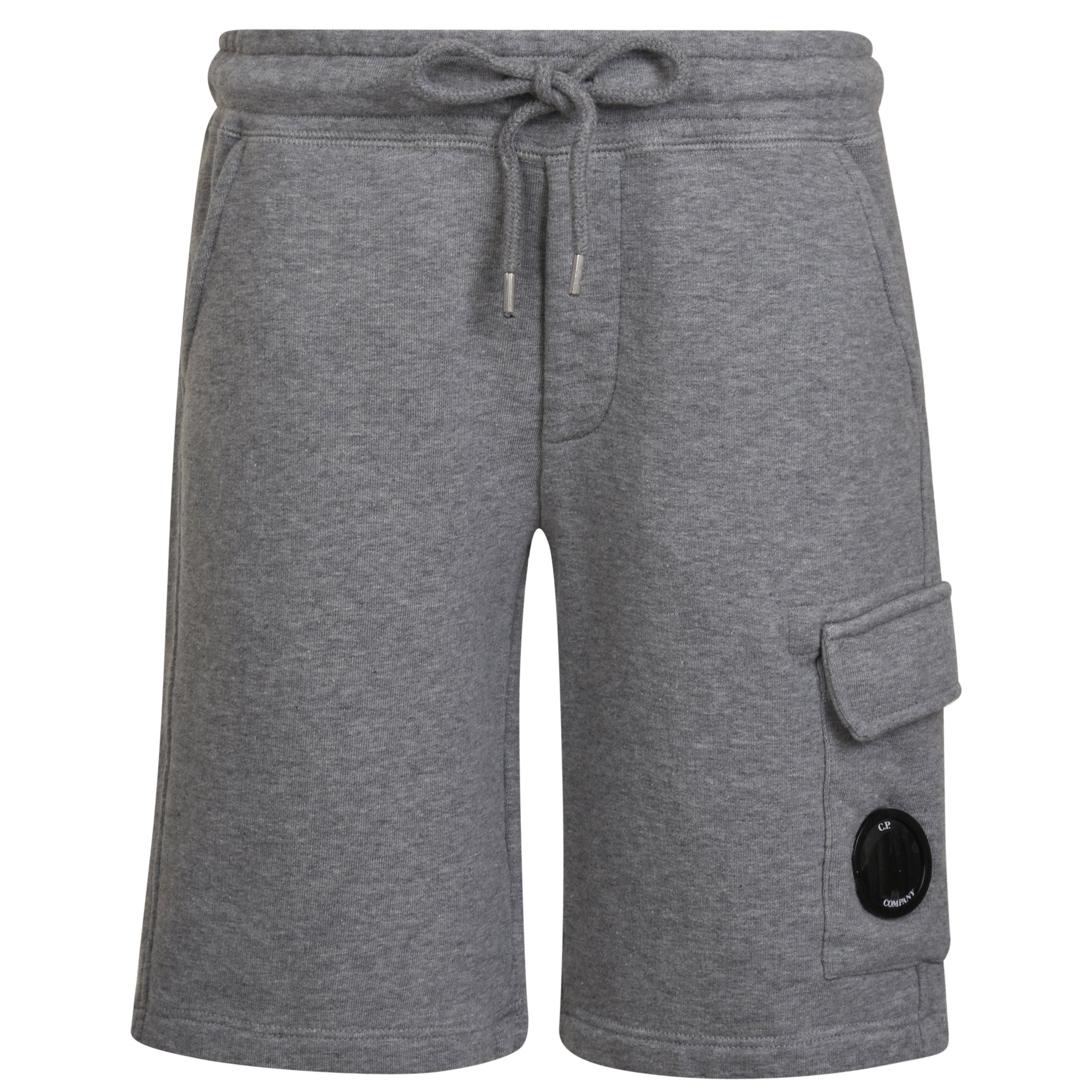Grey Mel 60901 - CP Company - Boys' Lens Fleece Jogger Shorts - 1