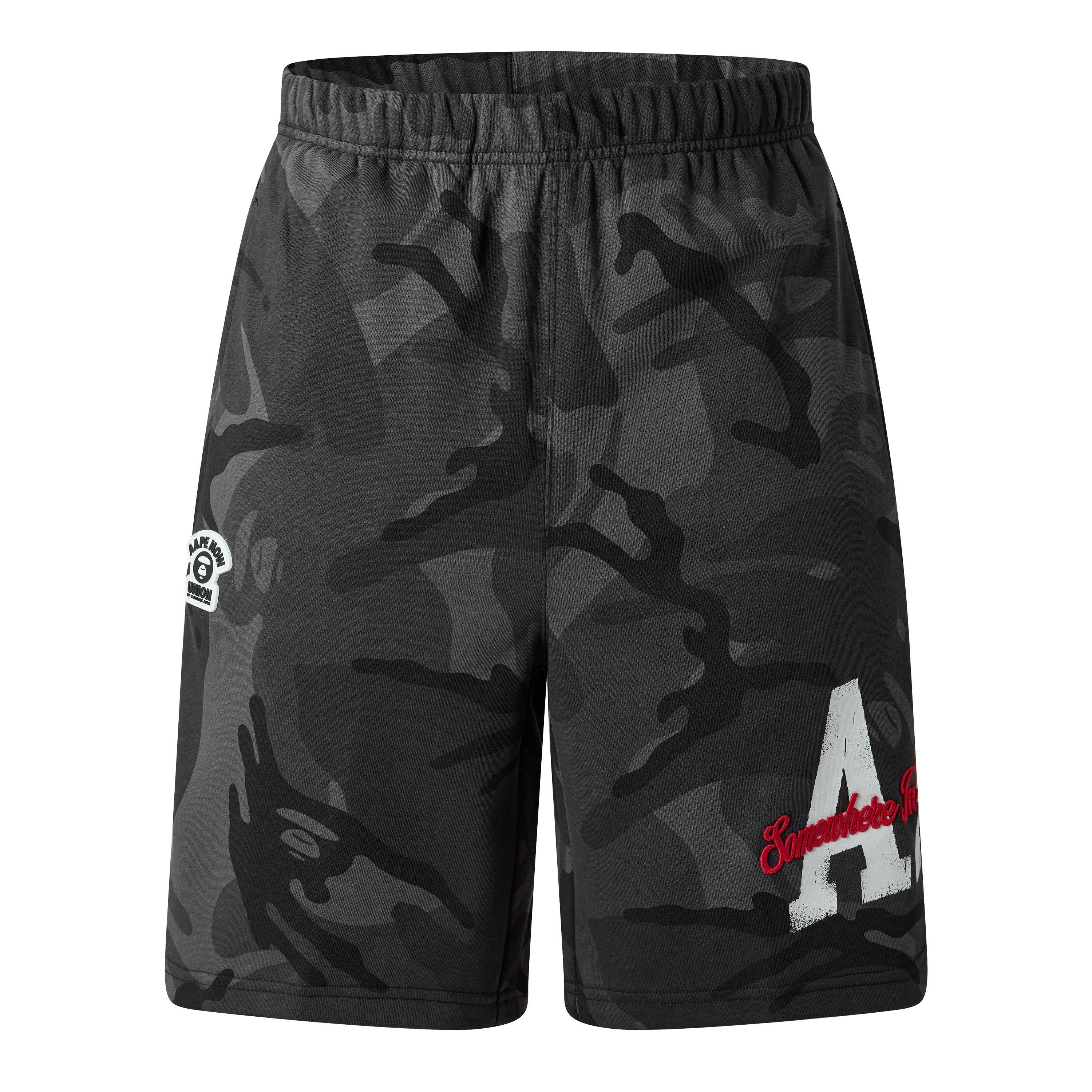 Aape Men's Fleece Jogger Shorts - Black Camo - Medium