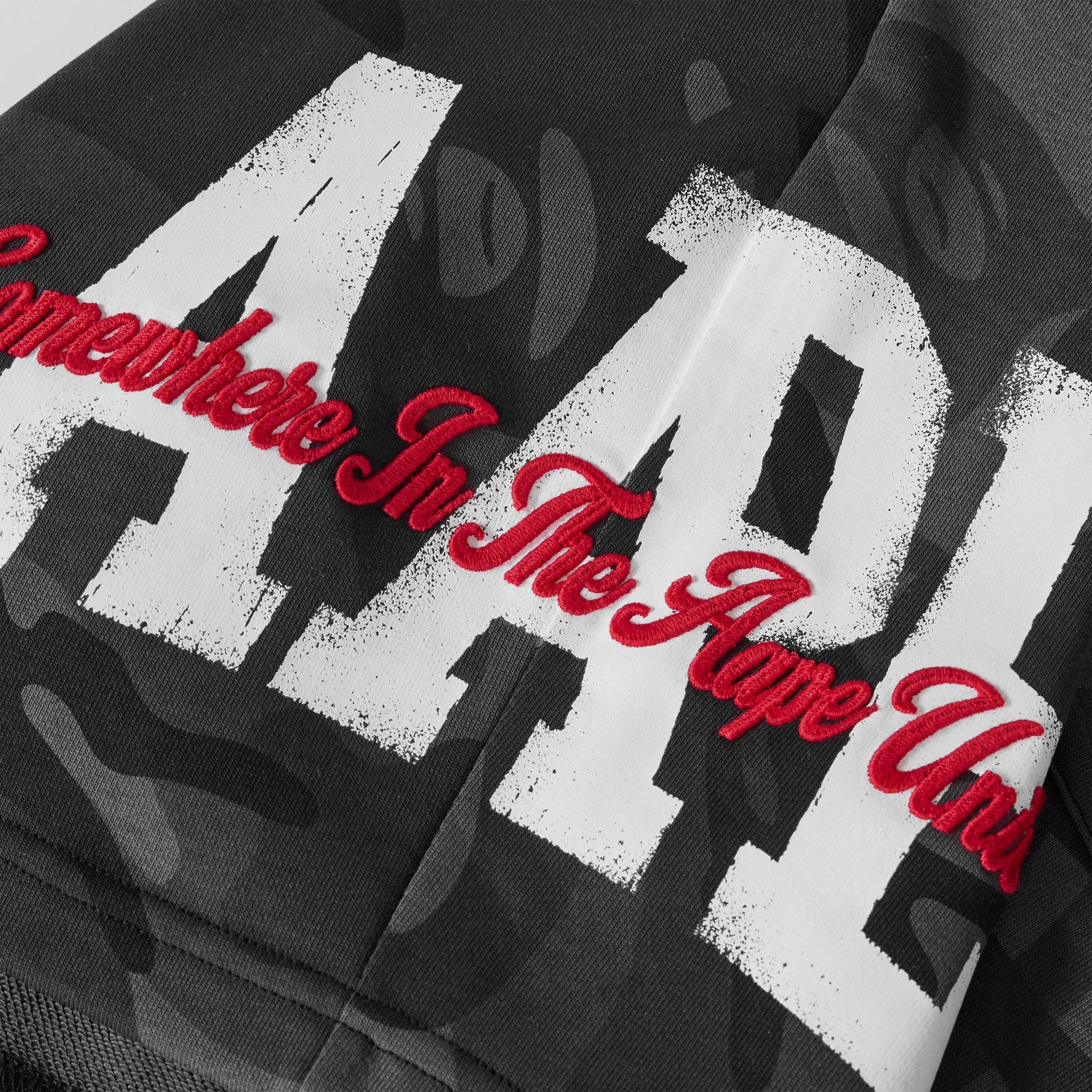 Black Camo - AAPE - Men's Fleece Jogger Shorts - 3