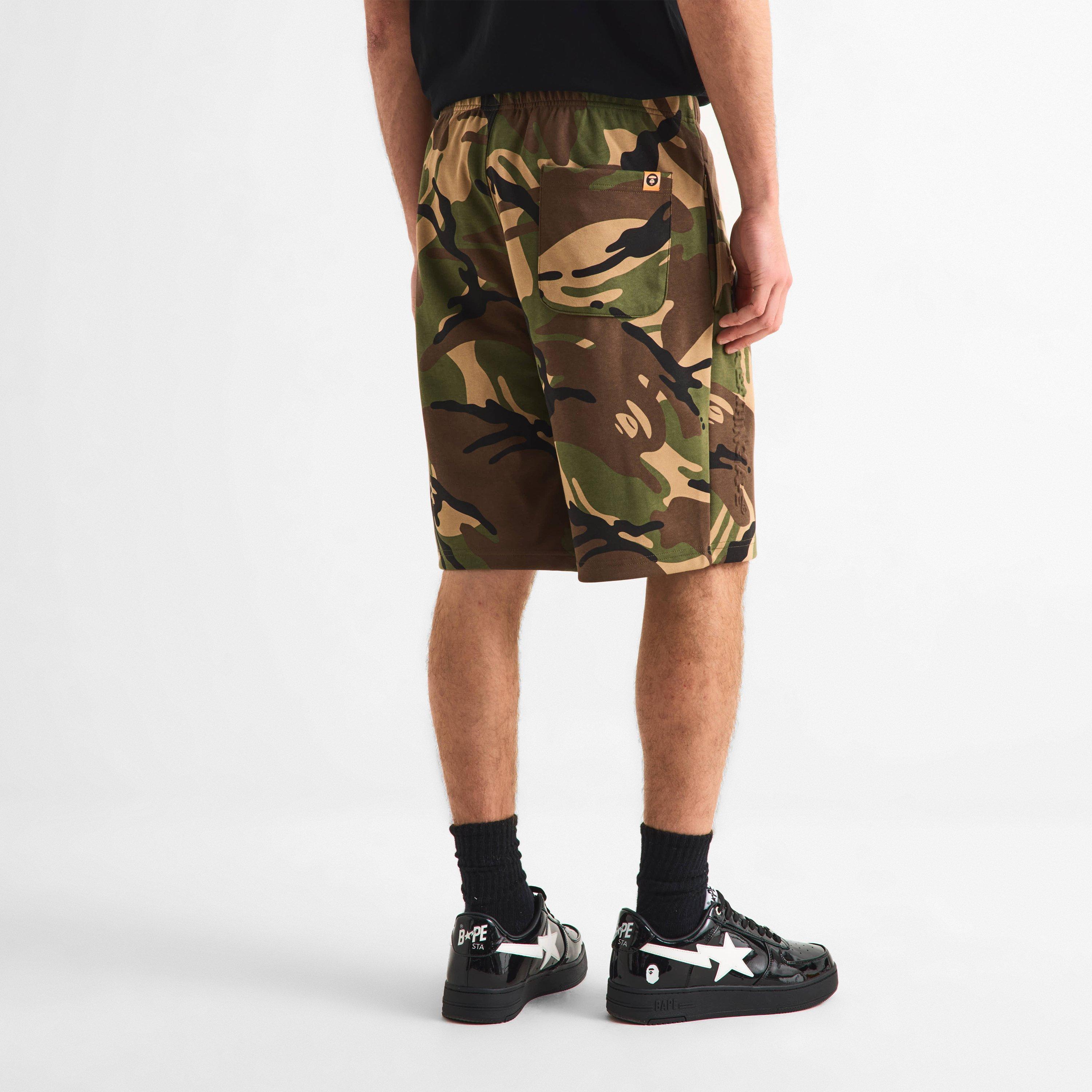 Green Camo - AAPE - Men's Fleece Jogger Shorts - 4