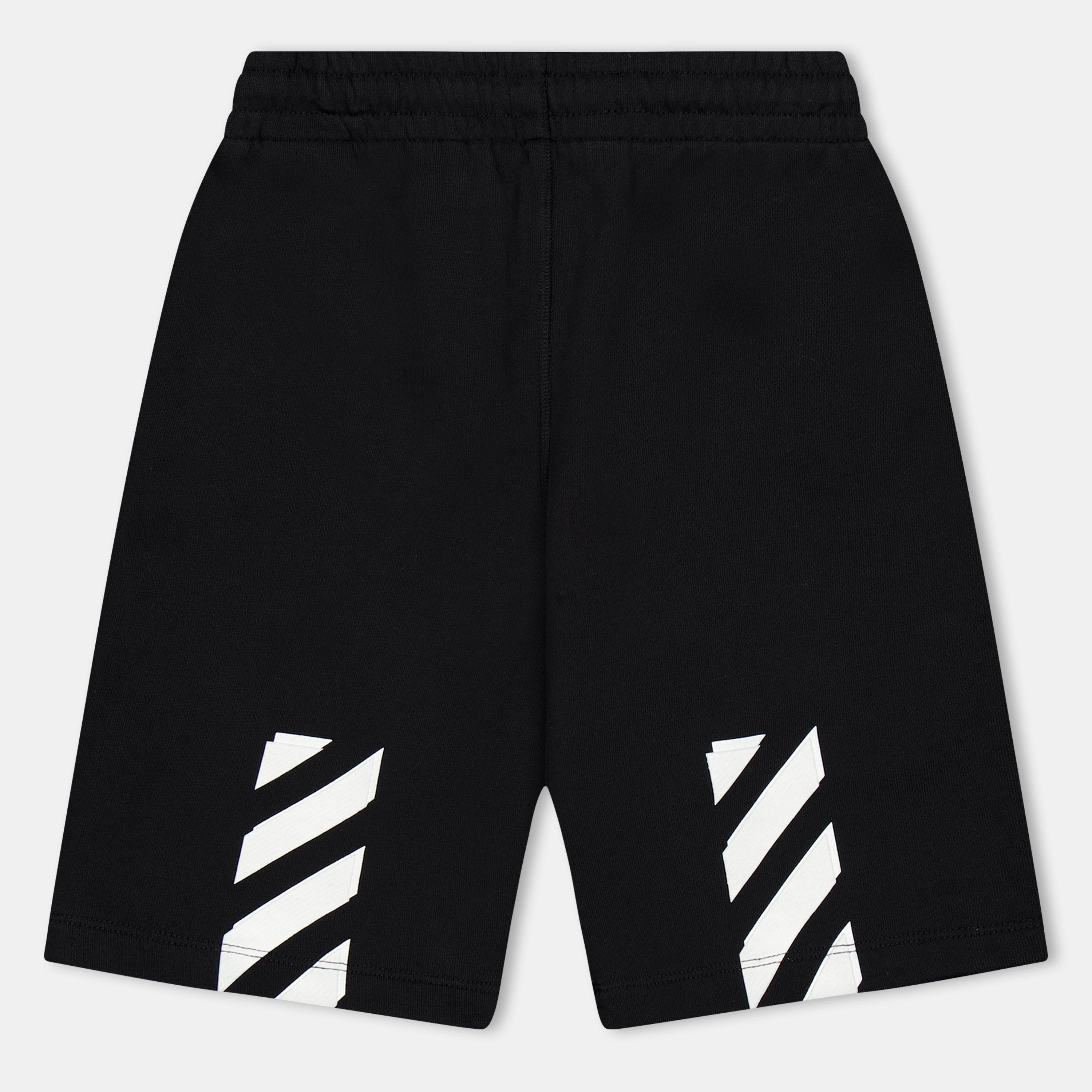 Black/White - Off White - Kids Fleece Shorts - 2