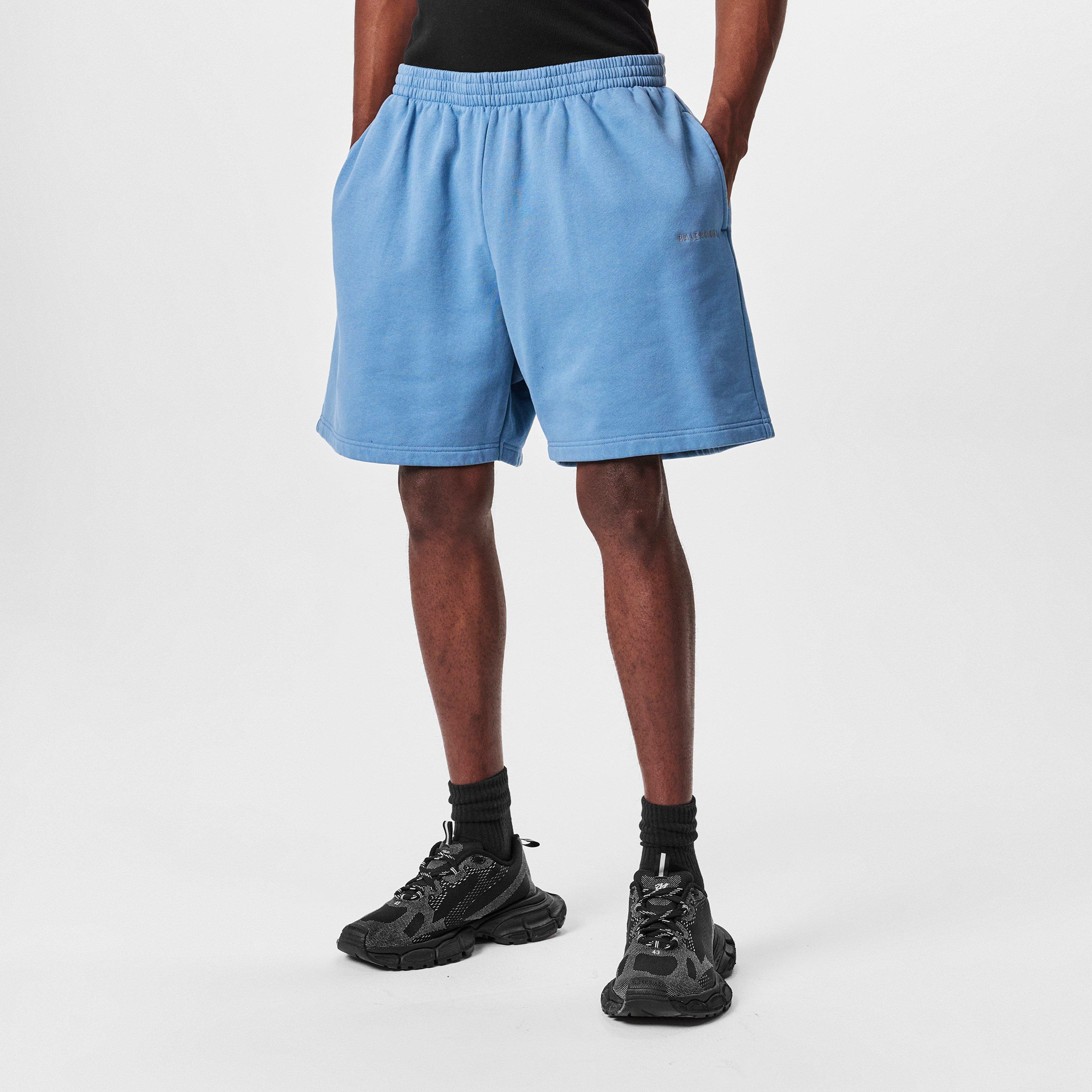 Grey Blue - Balenciaga - Men's Fleece Jogger Shorts - 3