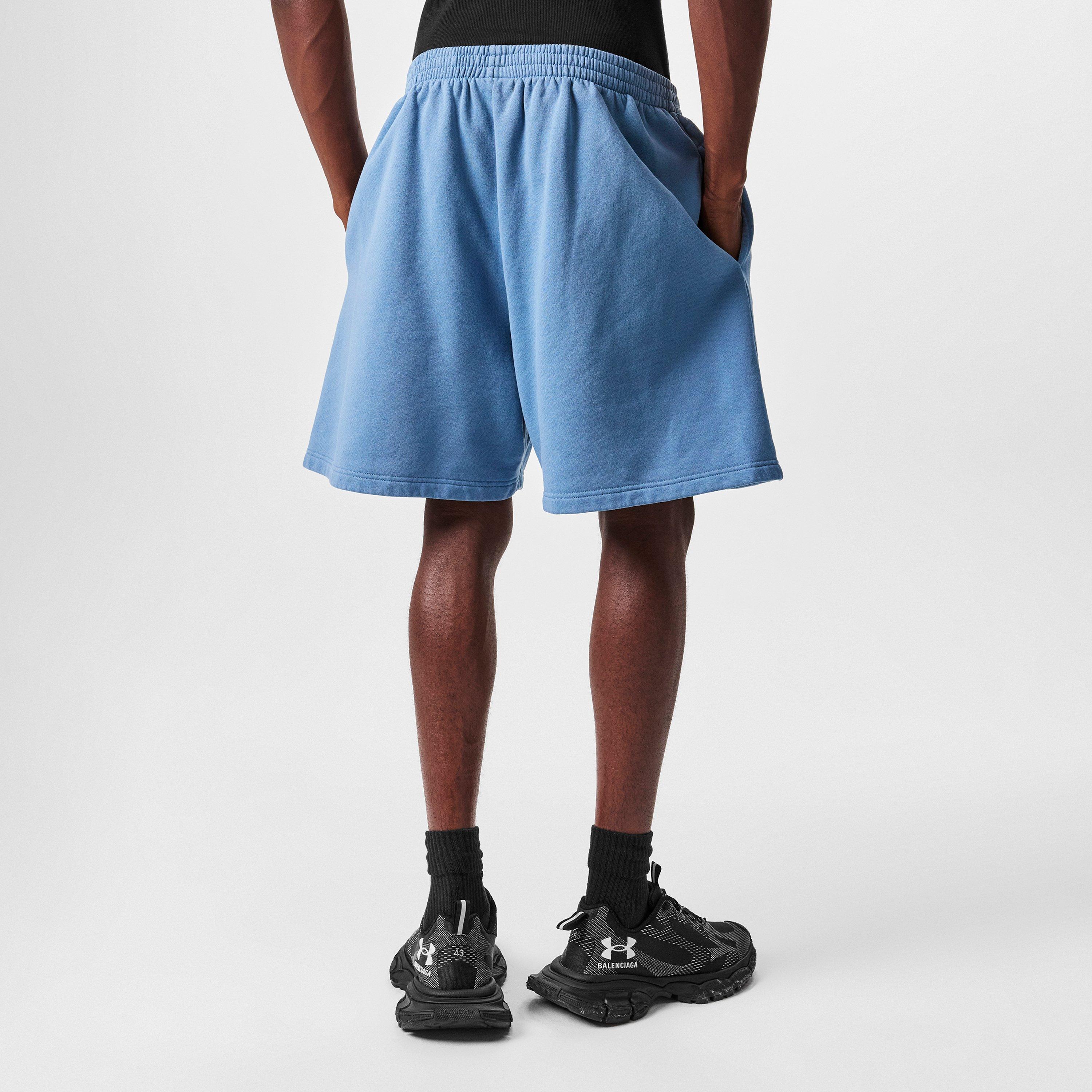 Grey Blue - Balenciaga - Men's Fleece Jogger Shorts - 4