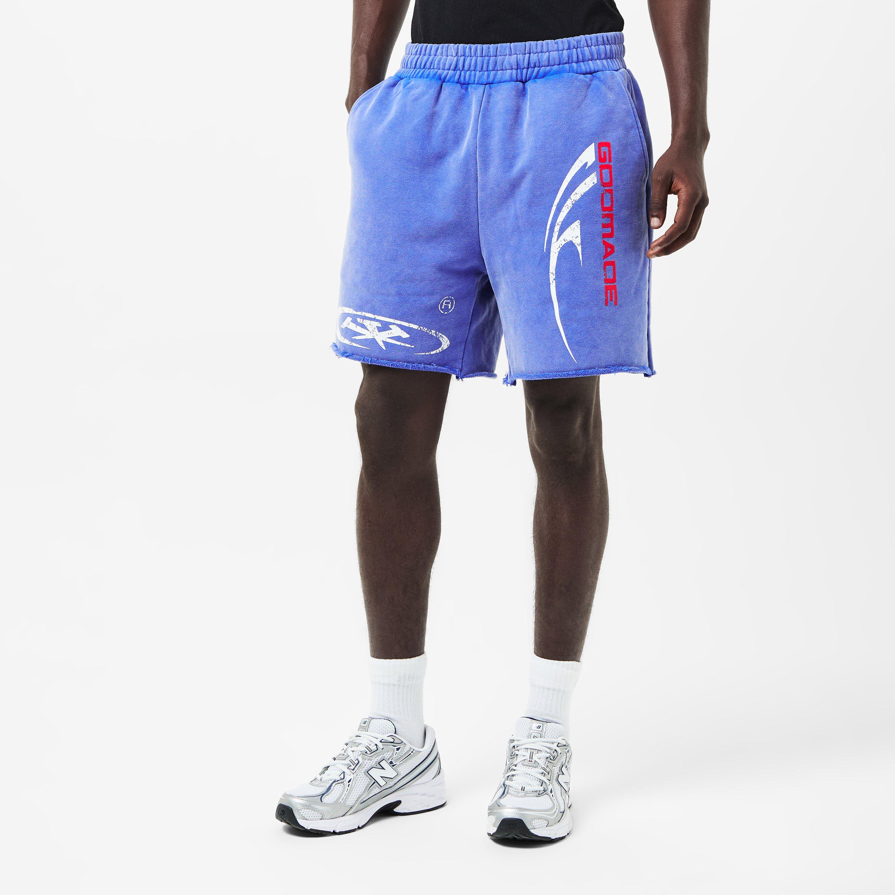 Blu/red - God Made - Men's Fleece Jogger Shorts - 3