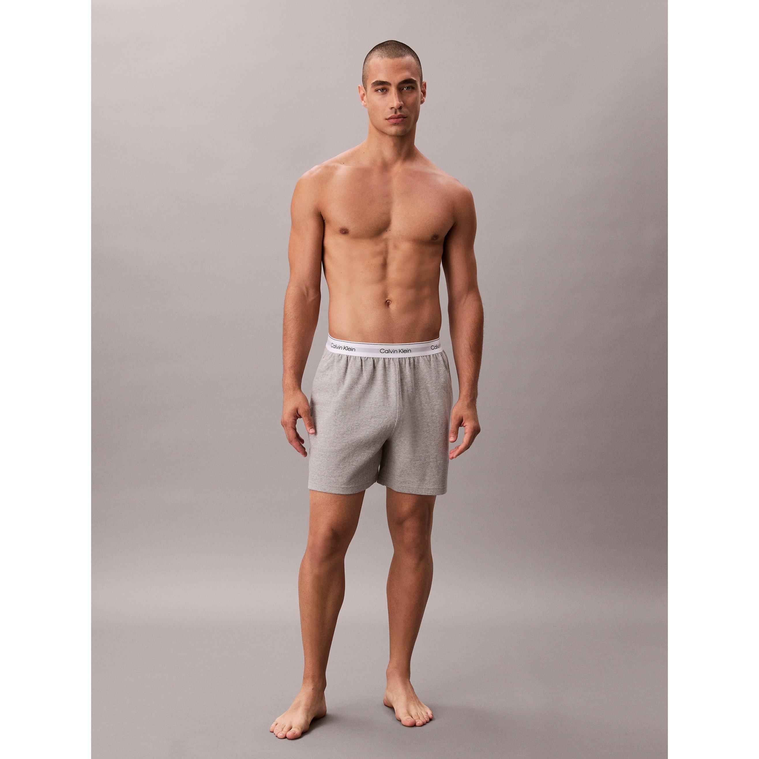 Grå Heather - Calvin Klein - Men's Fleece Jogger Shorts - 2