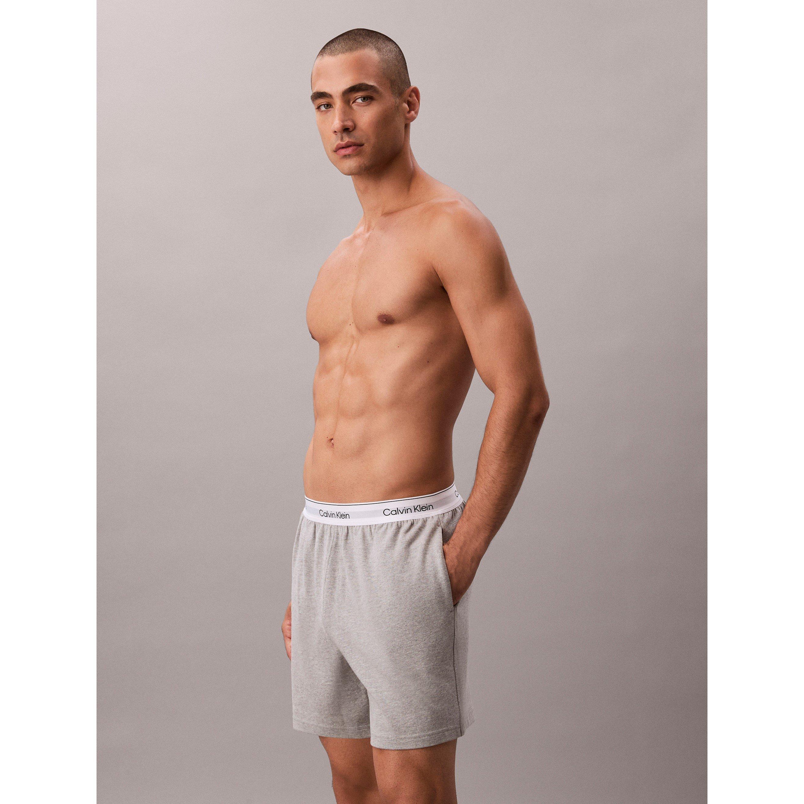 Grå Heather - Calvin Klein - Men's Fleece Jogger Shorts - 3