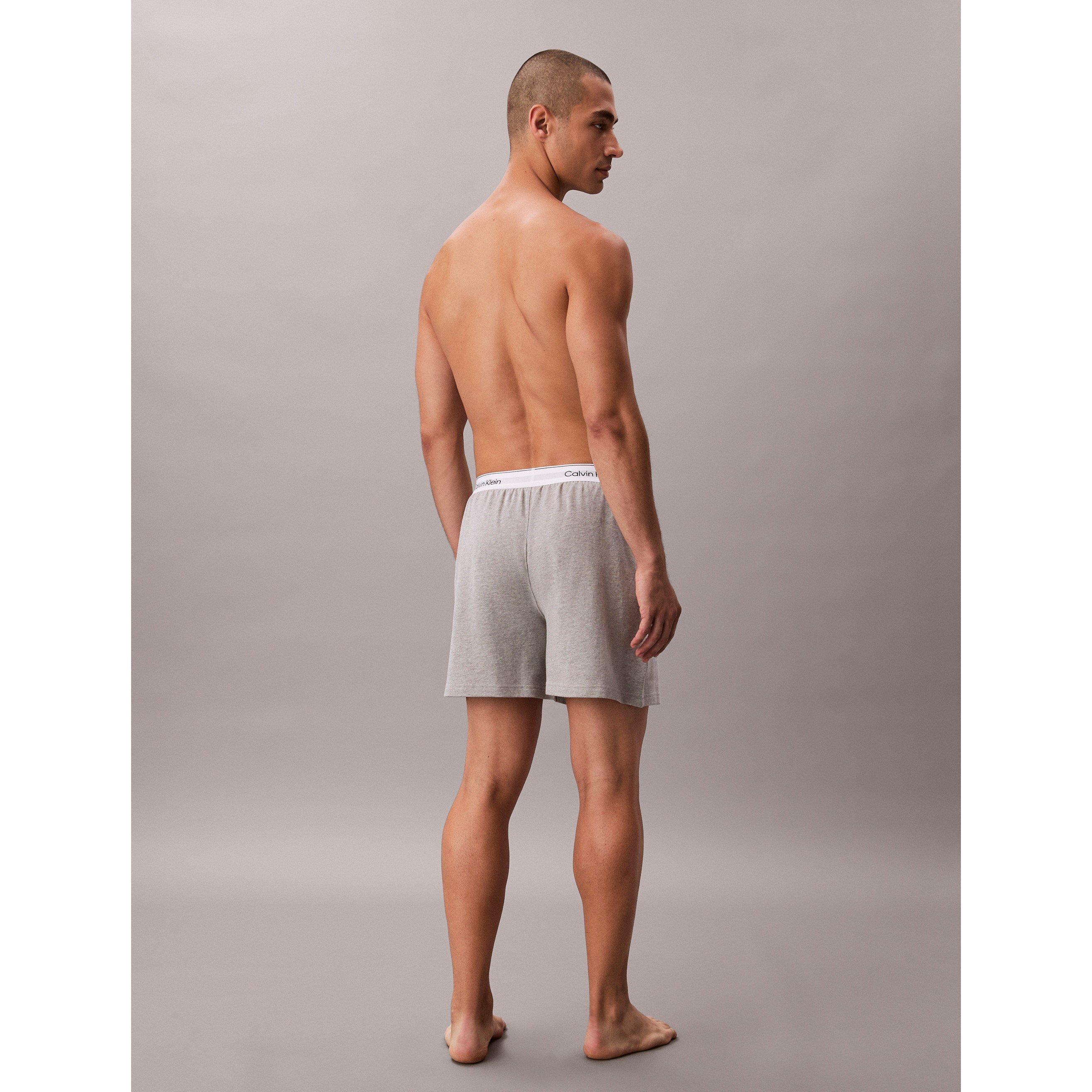 Grå Heather - Calvin Klein - Men's Fleece Jogger Shorts - 5