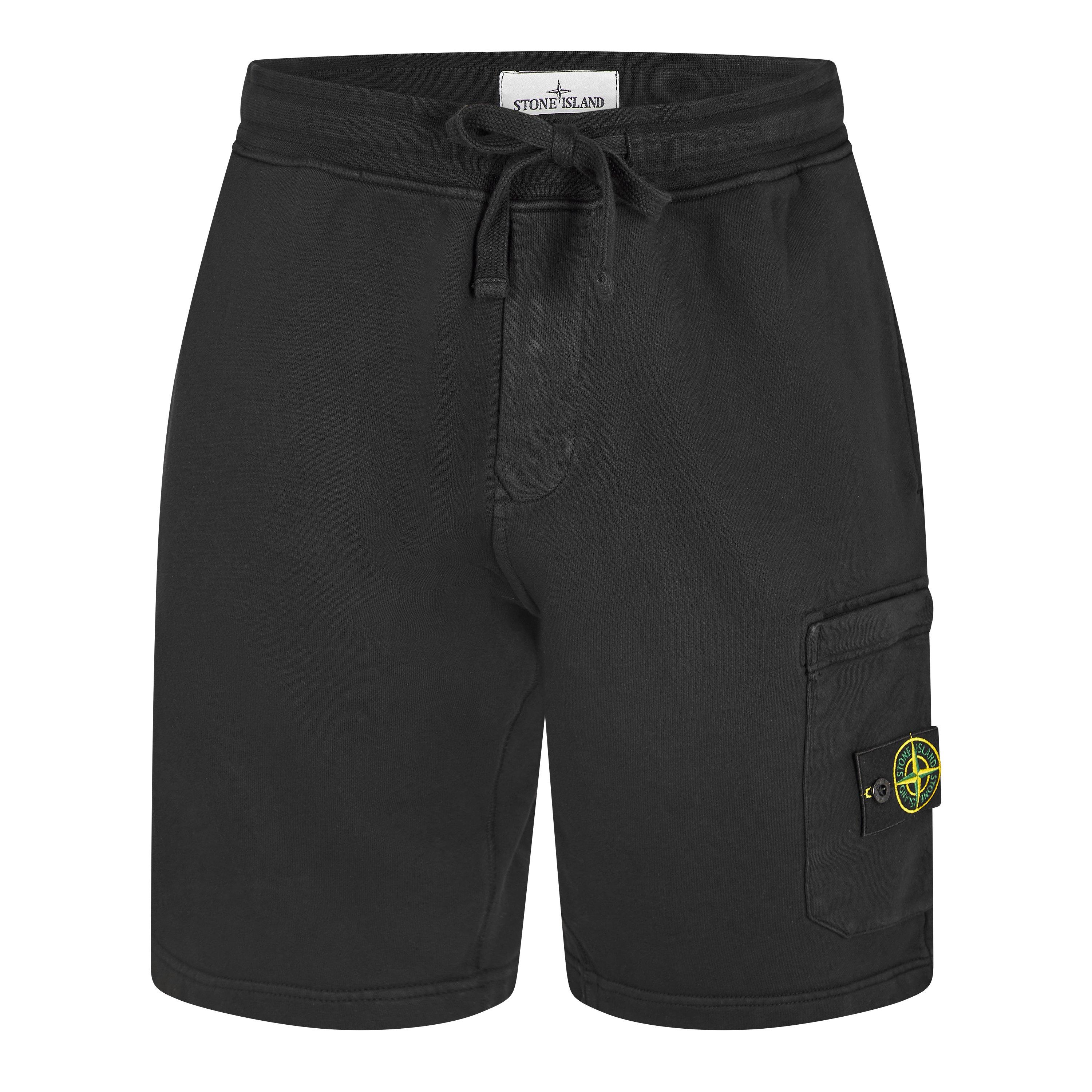 Stone Island Men's Fleece Jogger Shorts - Black V0029 - S