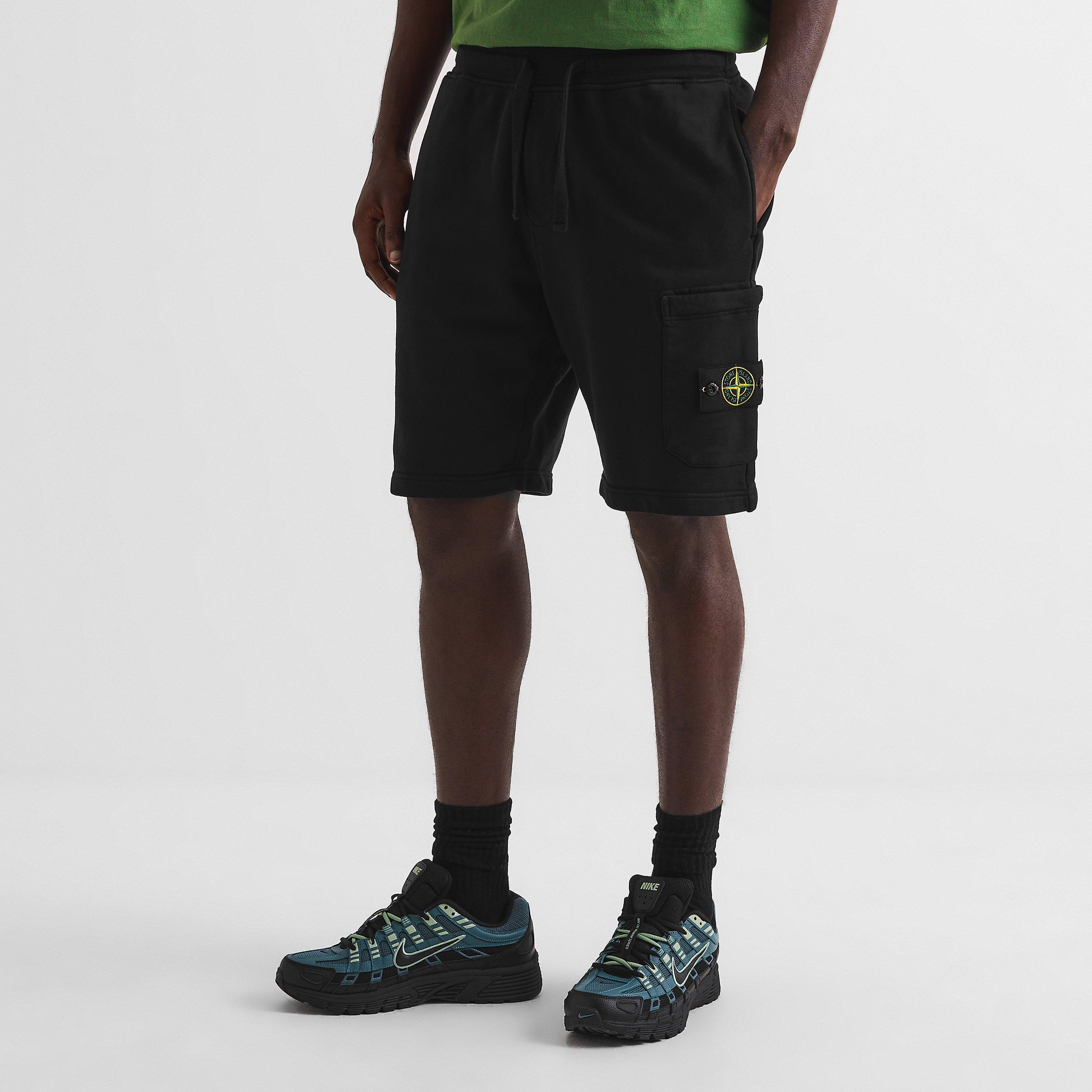 Black V0029 - Stone Island - Men's Fleece Jogger Shorts - 3