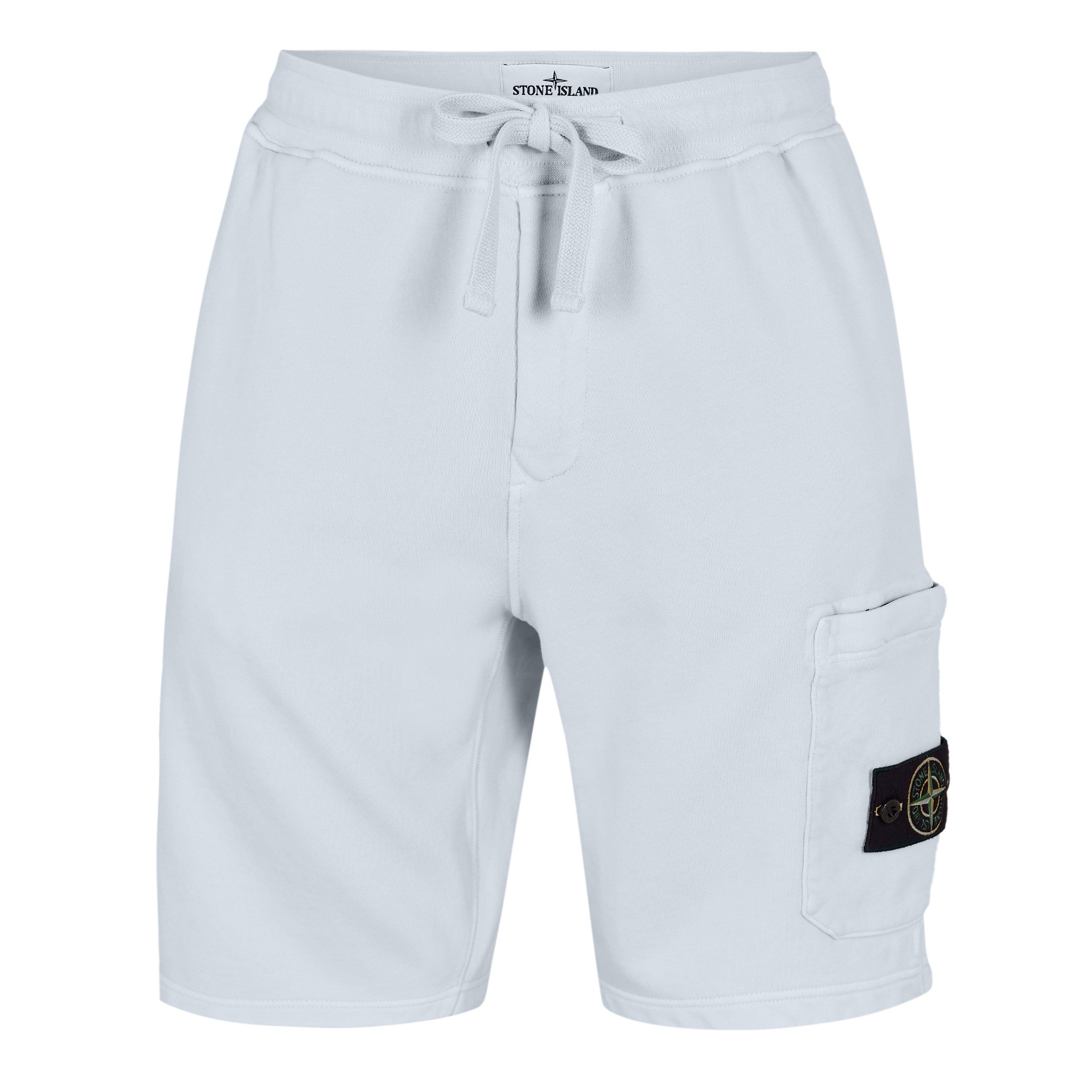 Stone Island Men's Fleece Jogger Shorts - Sky Blue V0041 - XL