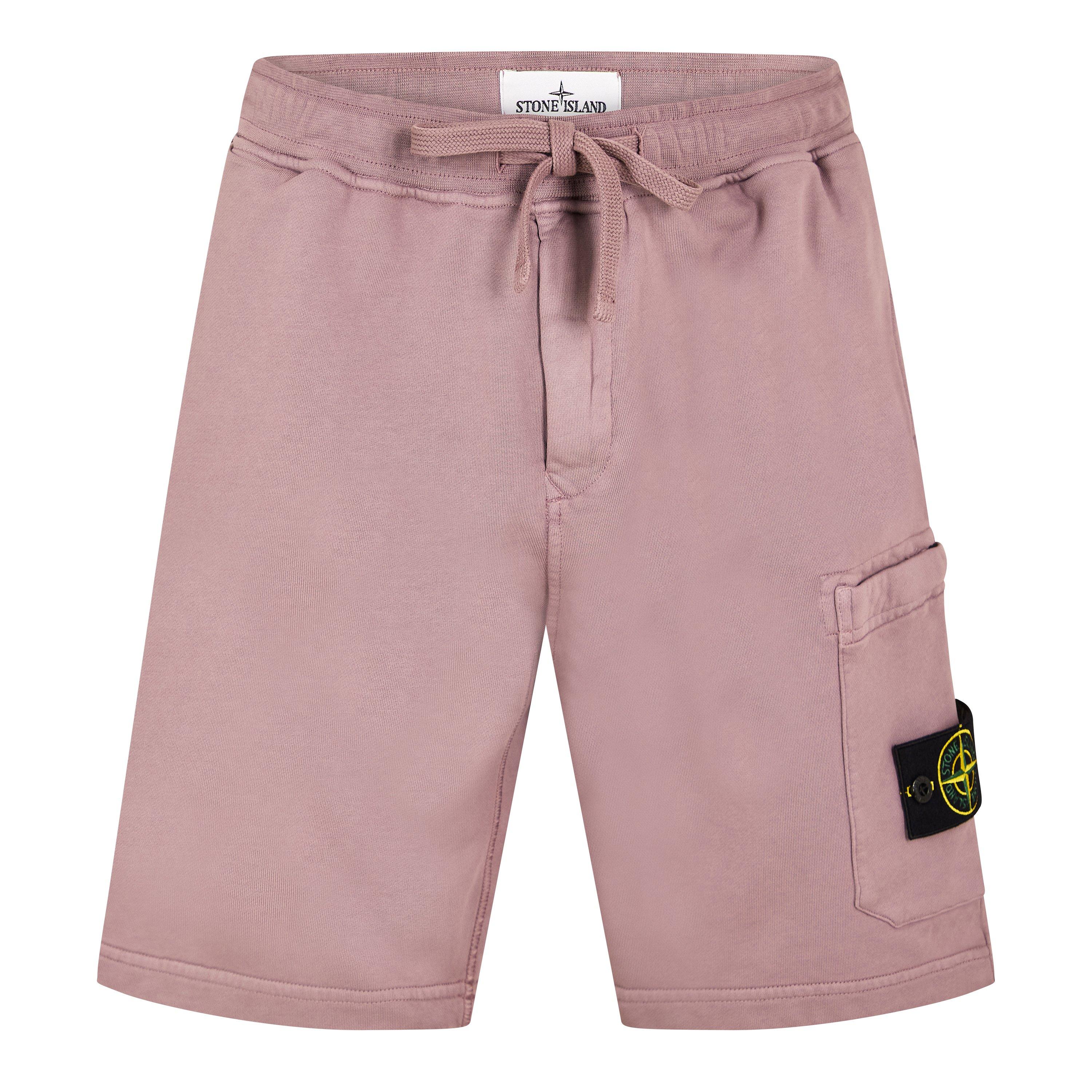 Stone Island Men's Fleece Jogger Shorts - Purple Gr V008F - XL