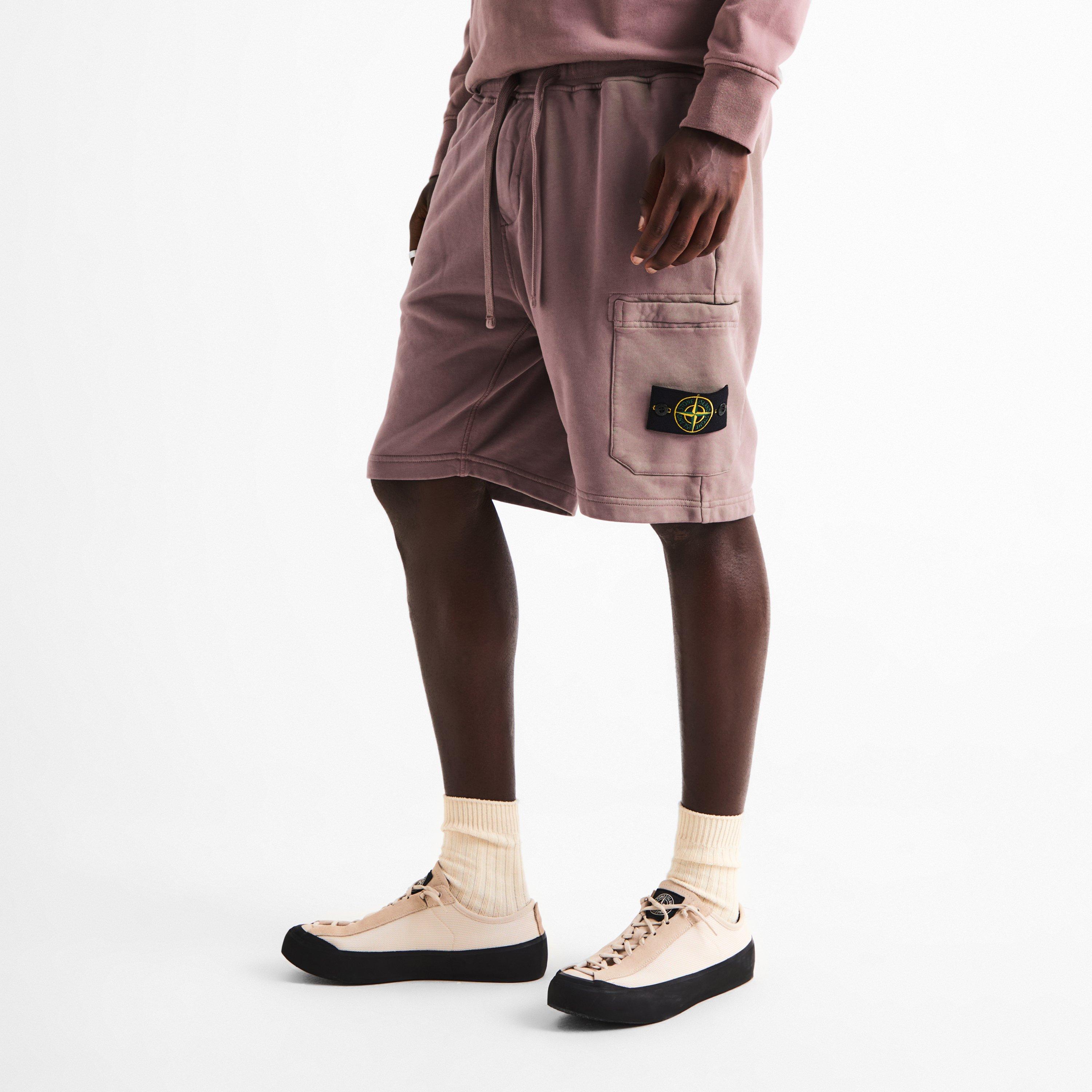 Purple Gr V008F - Stone Island - Men's Fleece Jogger Shorts - 3
