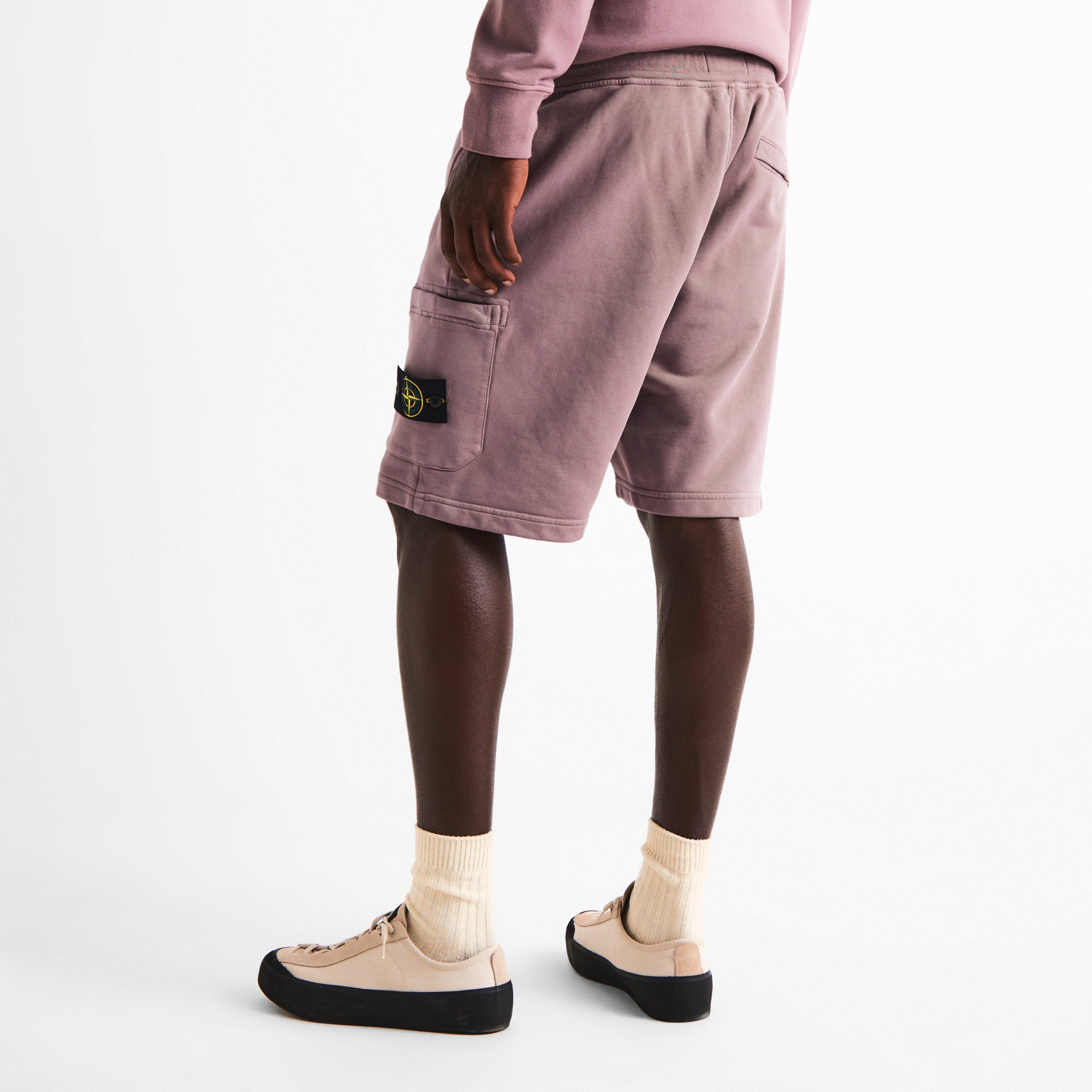 Purple Gr V008F - Stone Island - Men's Fleece Jogger Shorts - 4