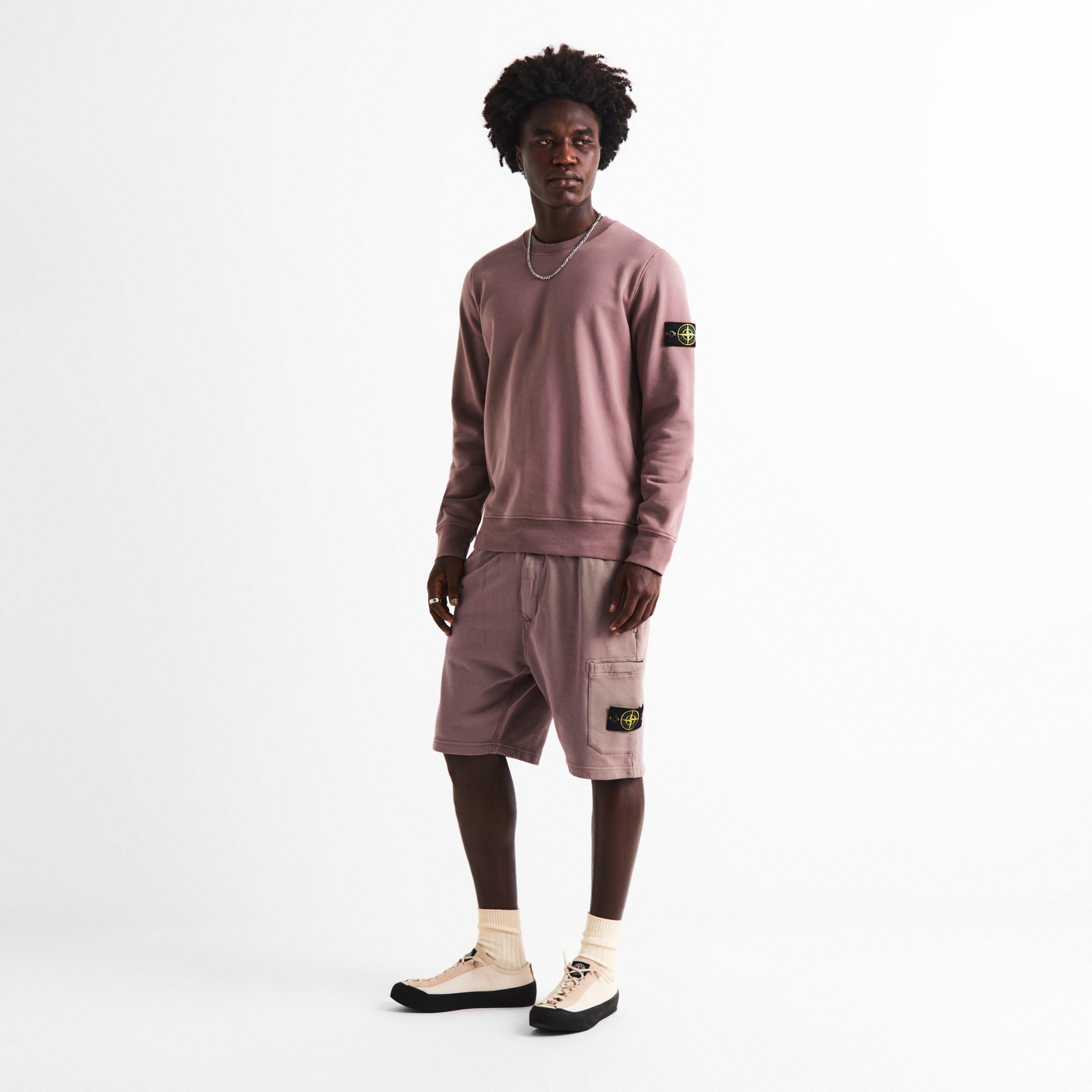 Purple Gr V008F - Stone Island - Men's Fleece Jogger Shorts - 6