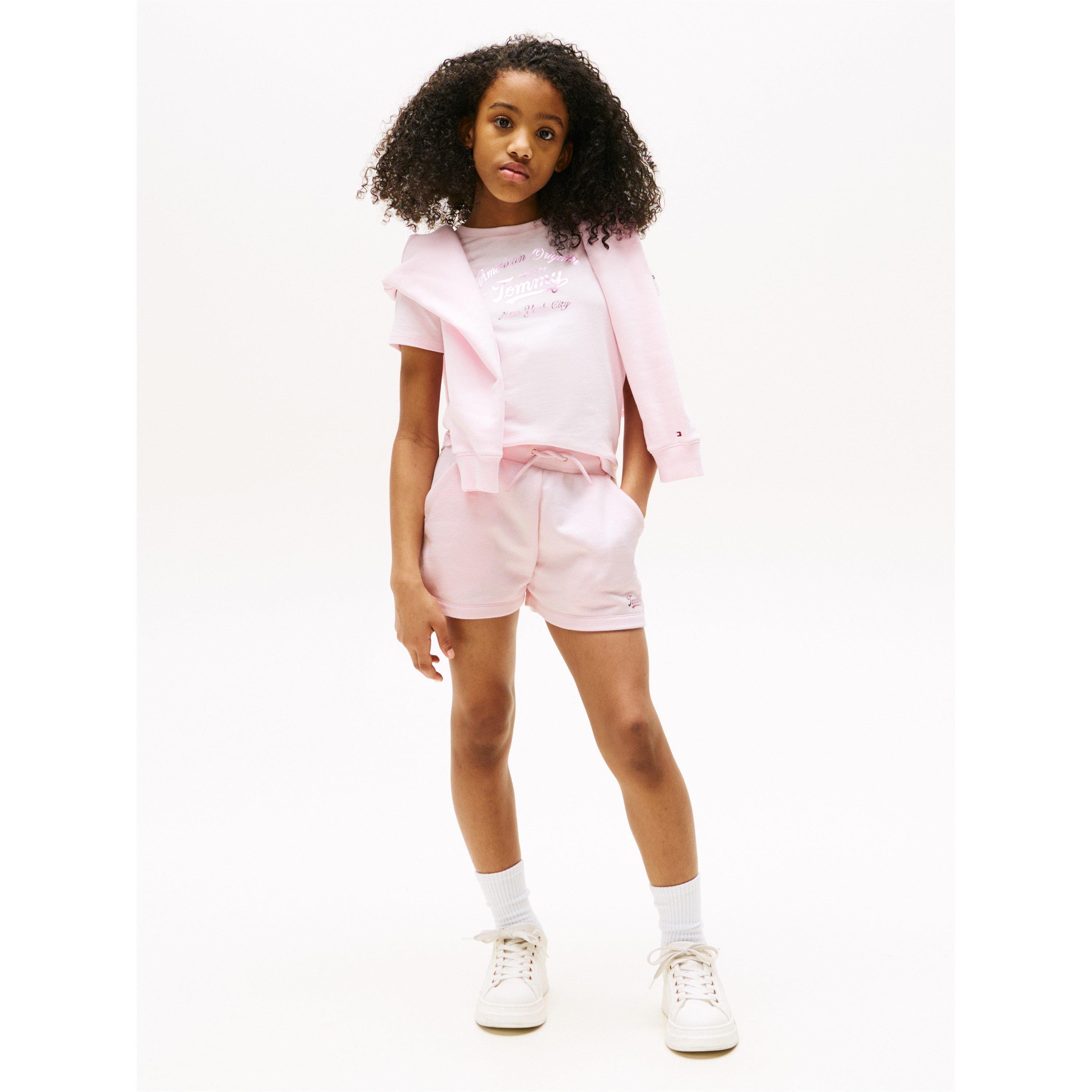 Light Pink TOG - Tommy Hilfiger - Kids' Fleece Jogger Shorts - 4