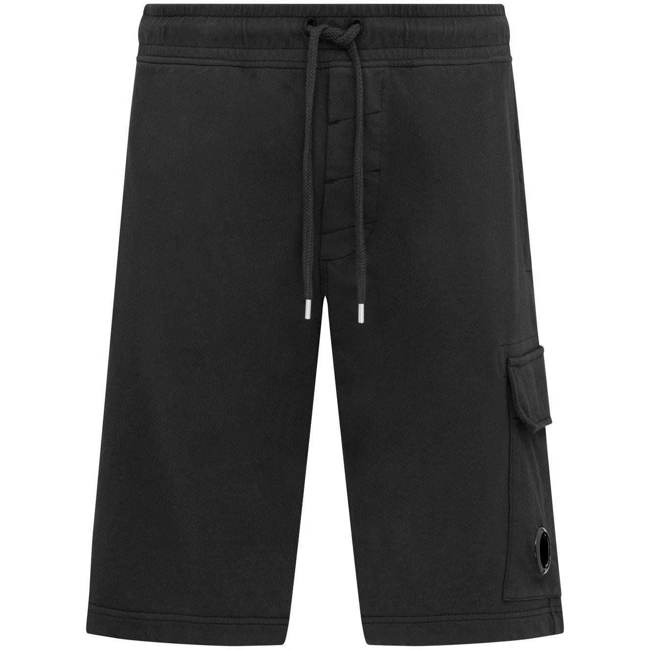 Black 999 - CP Company - Men's Micro Lens Fleece Jogger Shorts - 8