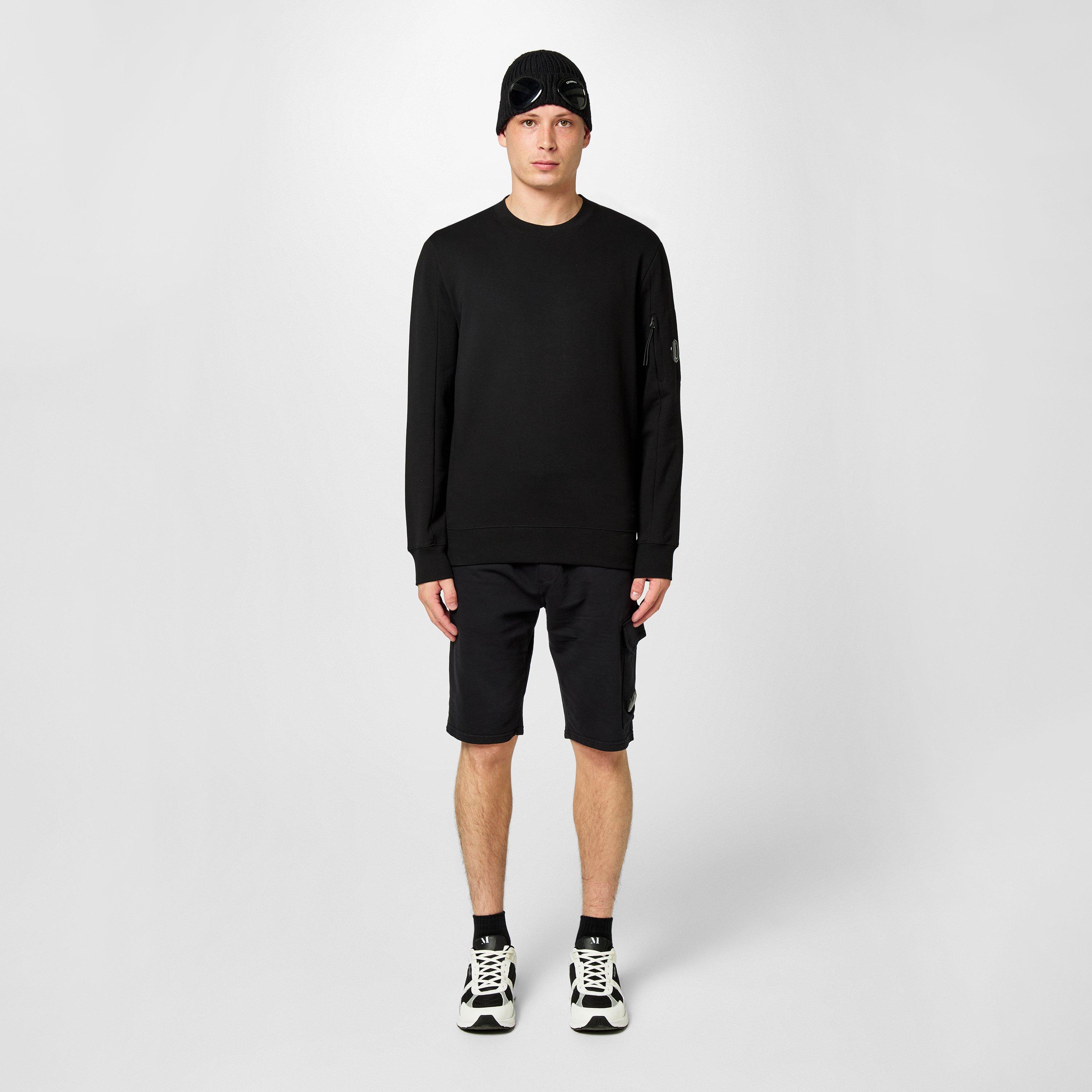 Black 999 - CP Company - Men's Micro Lens Fleece Jogger Shorts - 6