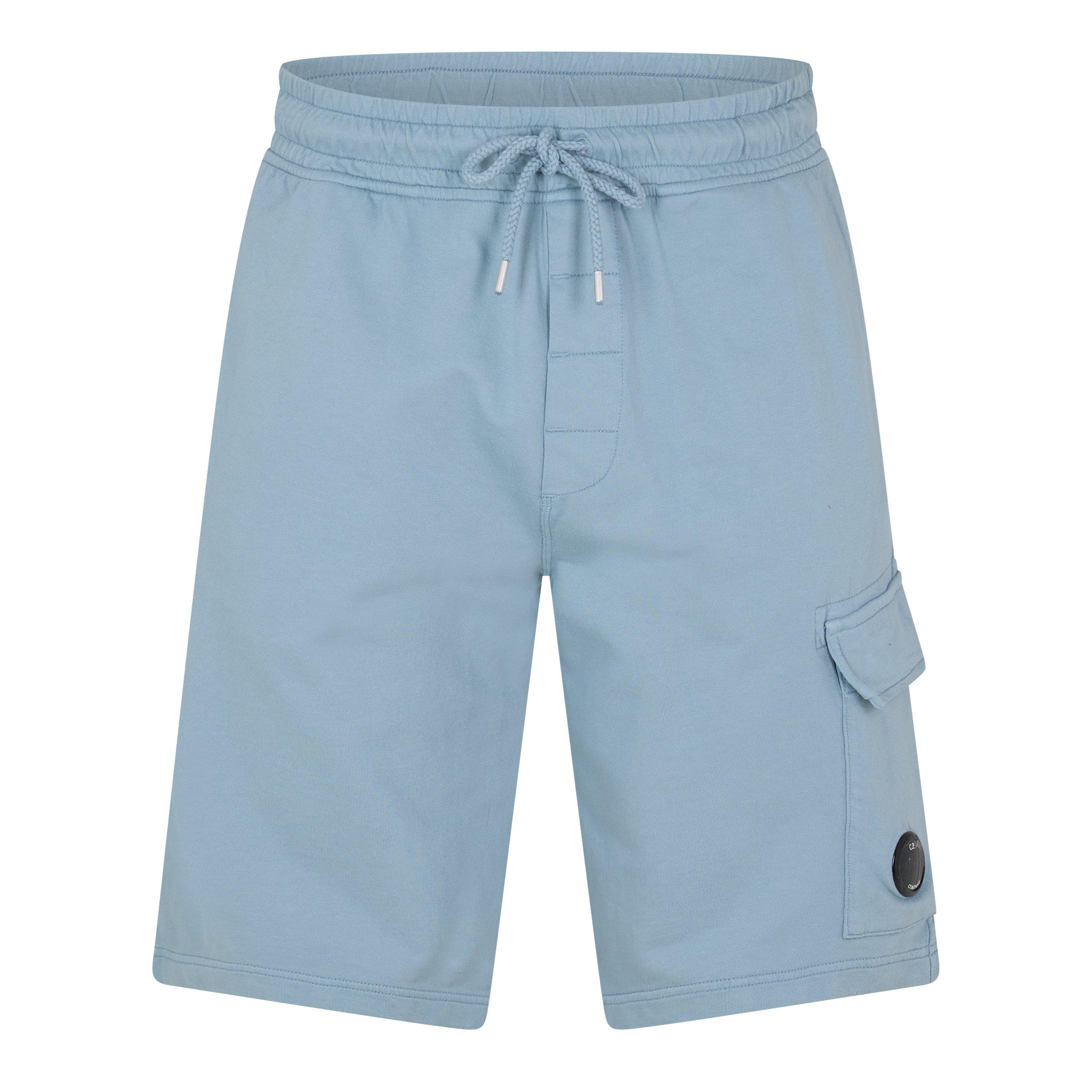 Cp Company Men's Micro Lens Fleece Jogger Shorts - Silver Blue 809 - XS (44)