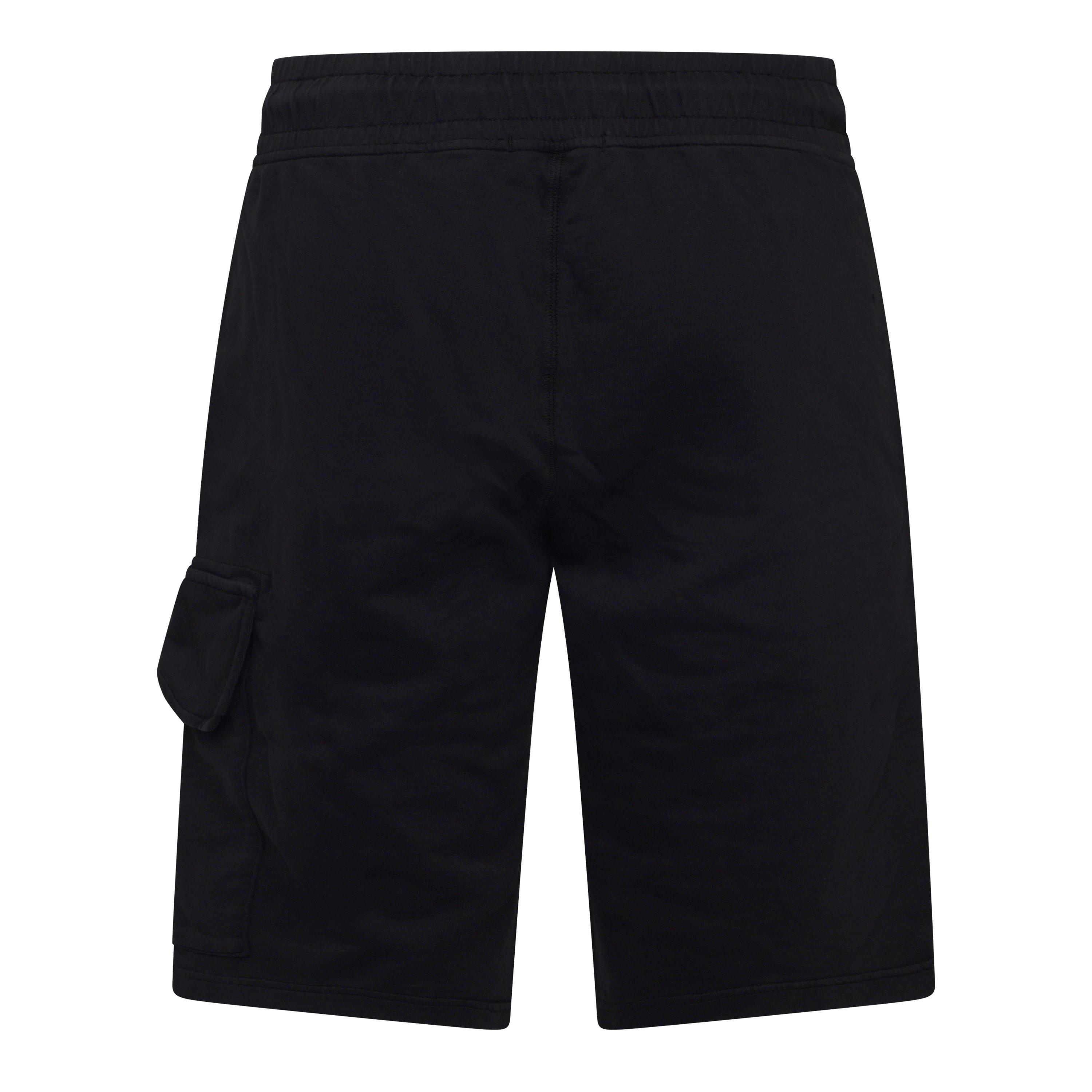 Black 999 - CP Company - Men's Micro Lens Fleece Jogger Shorts - 2