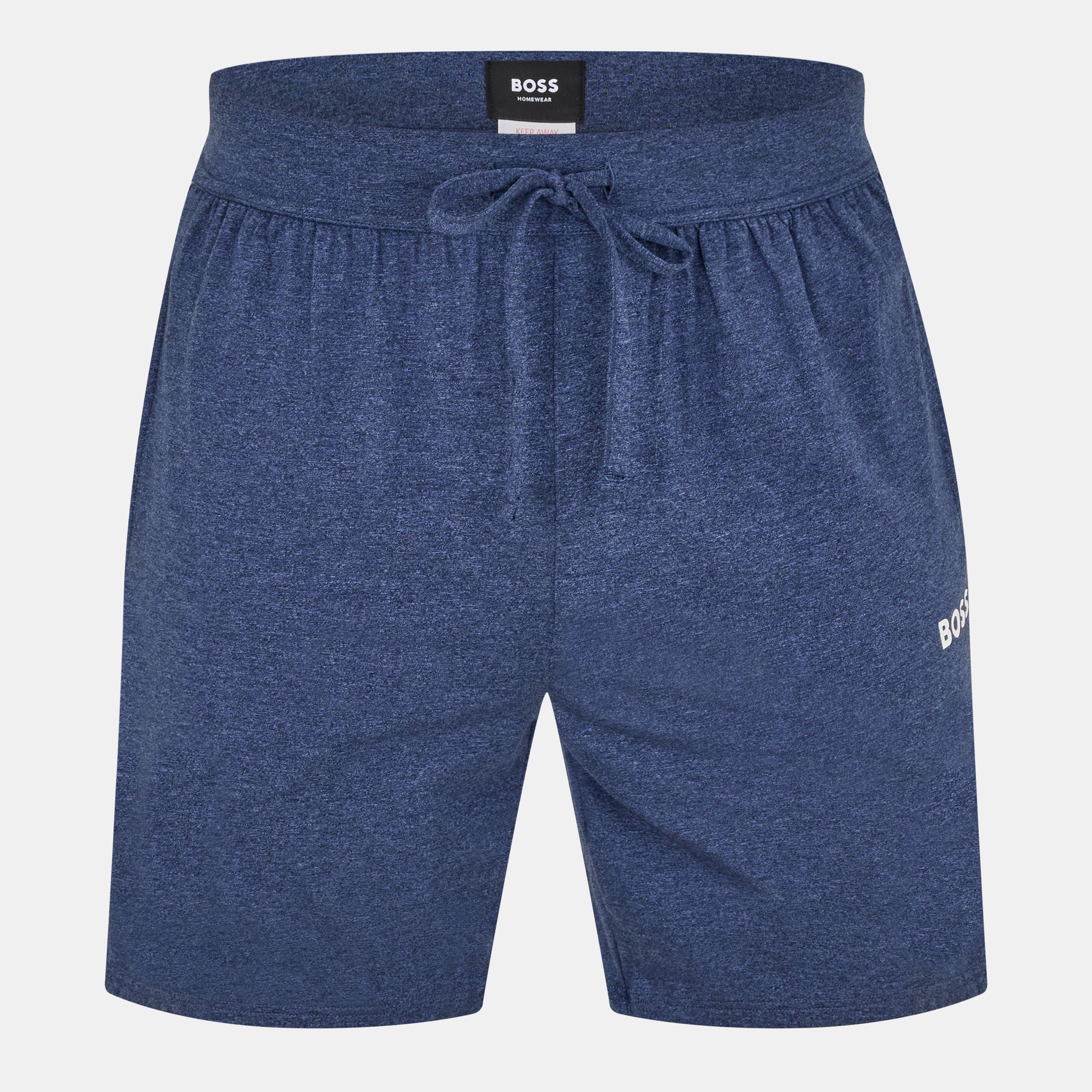 Boss Men's Rise Relaxed Fit Fleece Jogger Shorts - Navy Marl 460 - L