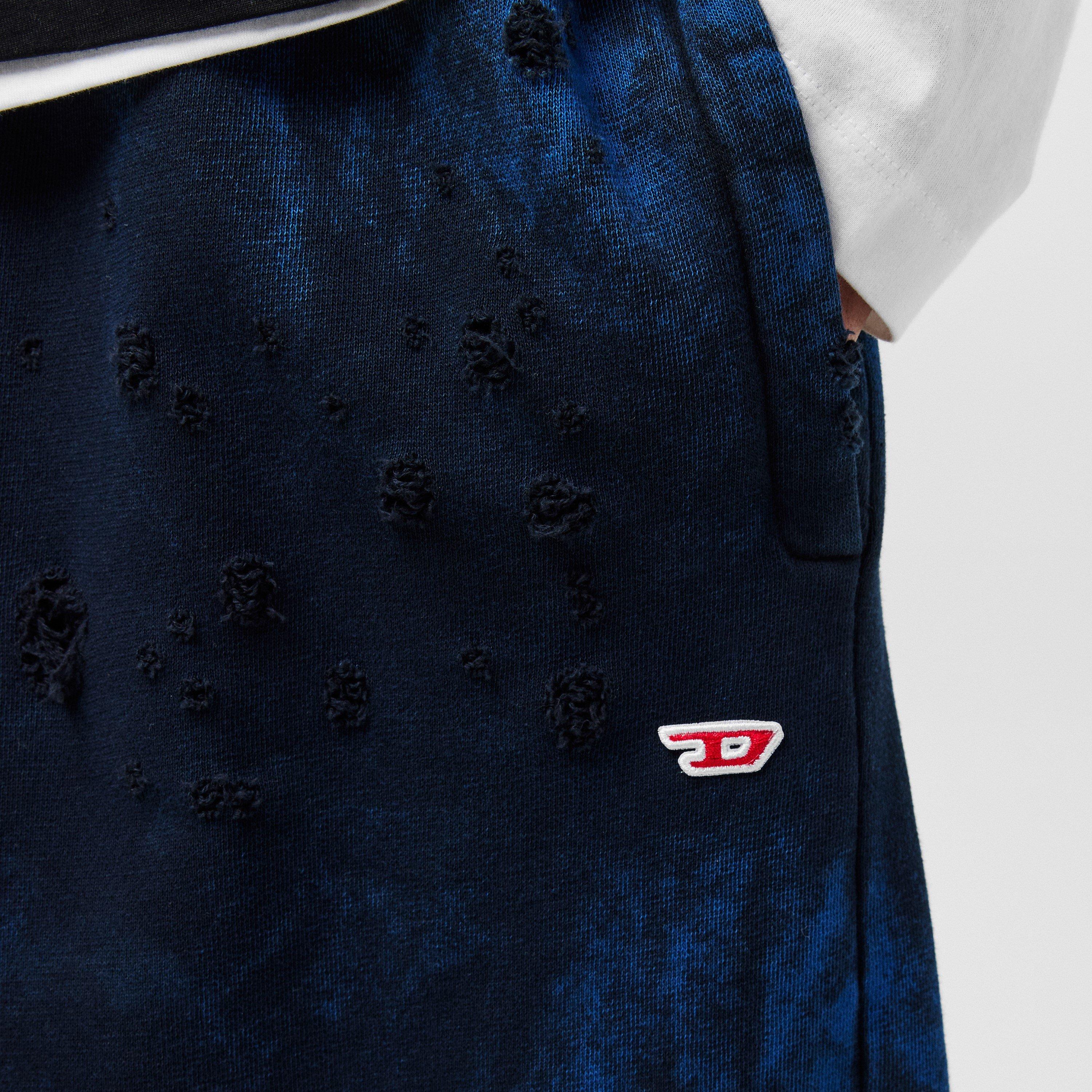 Blue - Diesel - Extreme Distressed Acid Wash Shorts - 5