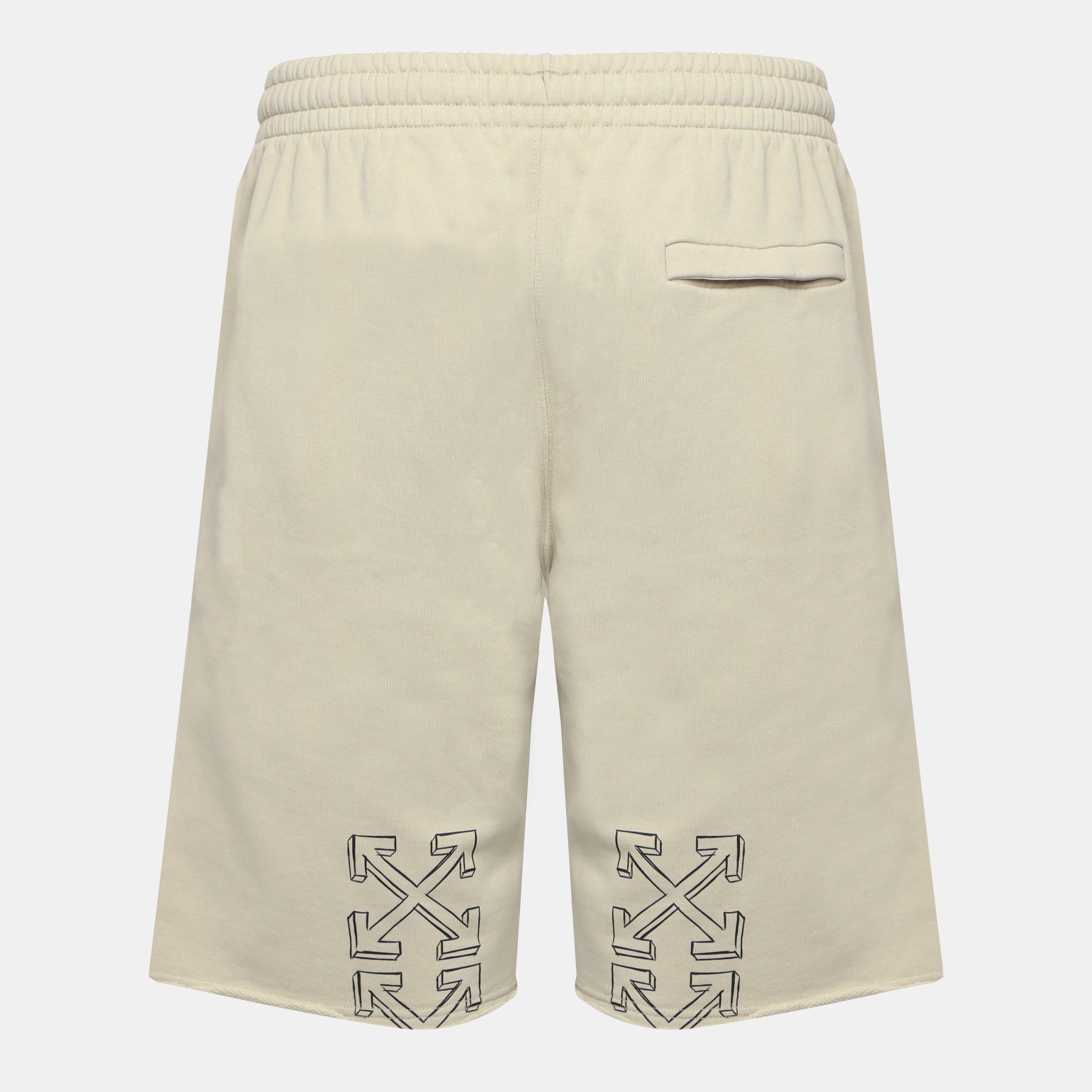 Sand Black - Off White - Men's Fleece Jogger Shorts - 2
