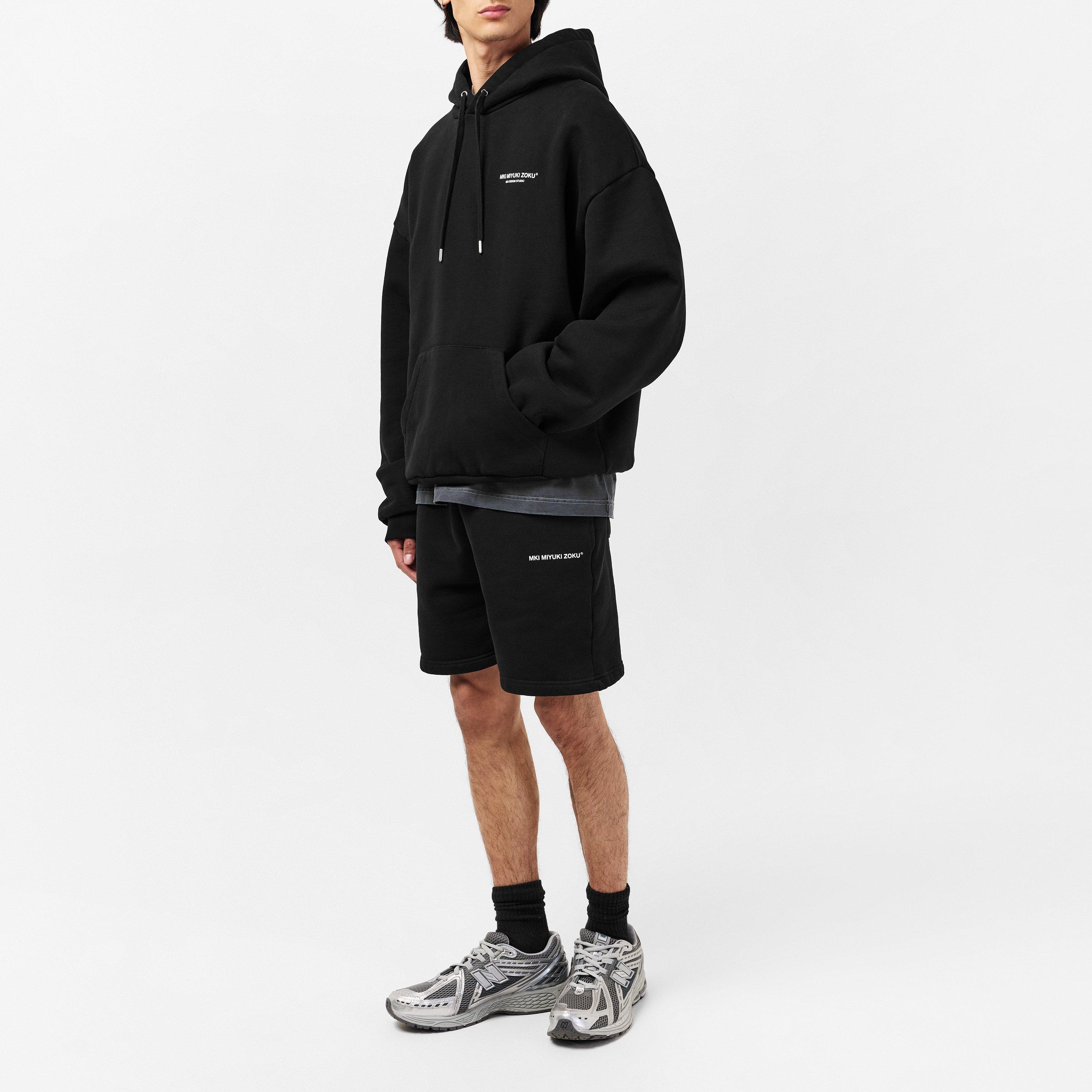 Black - MKI MIYUKI ZOKU - Men's Uniform Fleece Jogger Shorts - 6