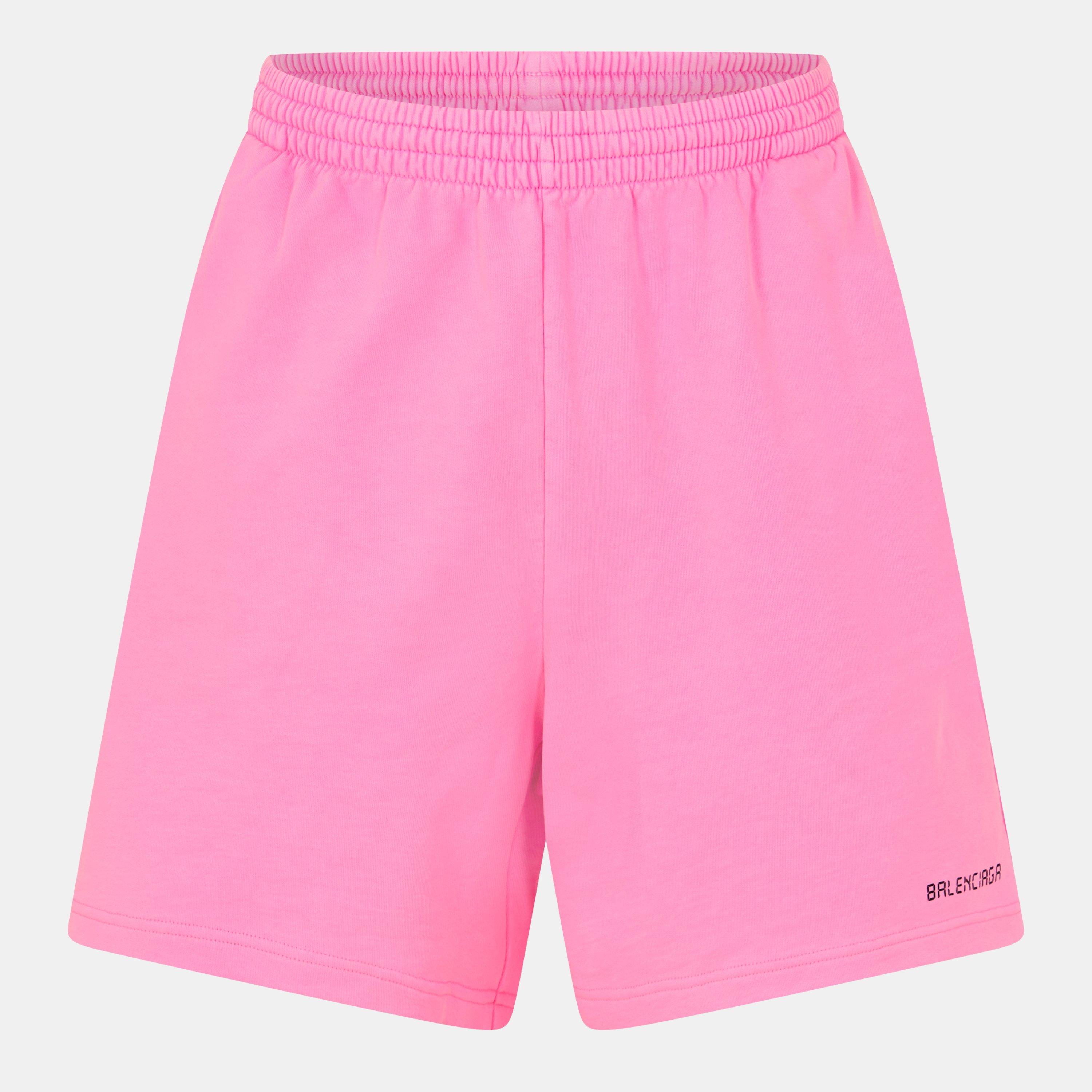 Balenciaga Men's Jersey Fleece Jogger Shorts - Bbl Gum/Black - S