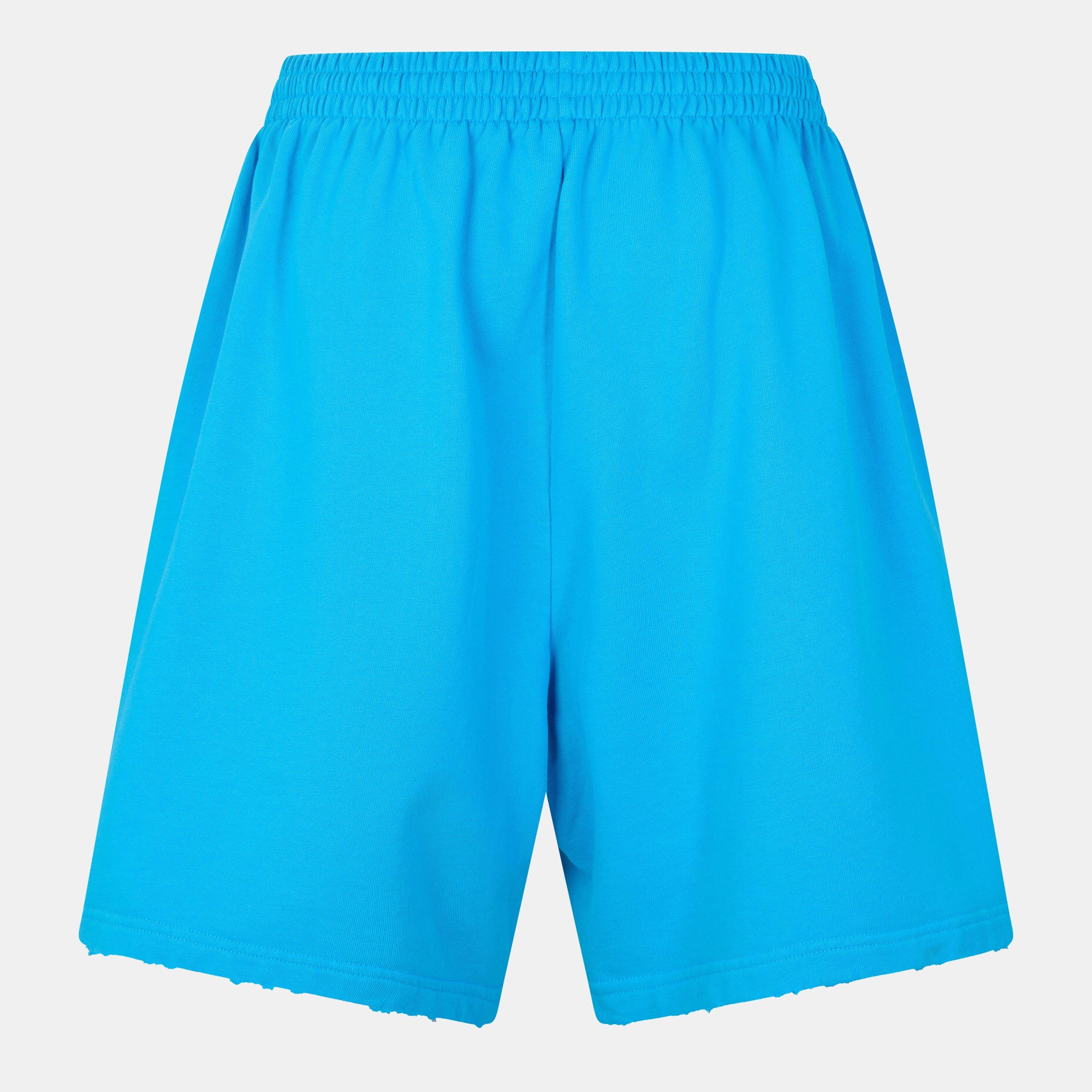 Azure/White/Red - Balenciaga - Logo Jersey Shorts - 2