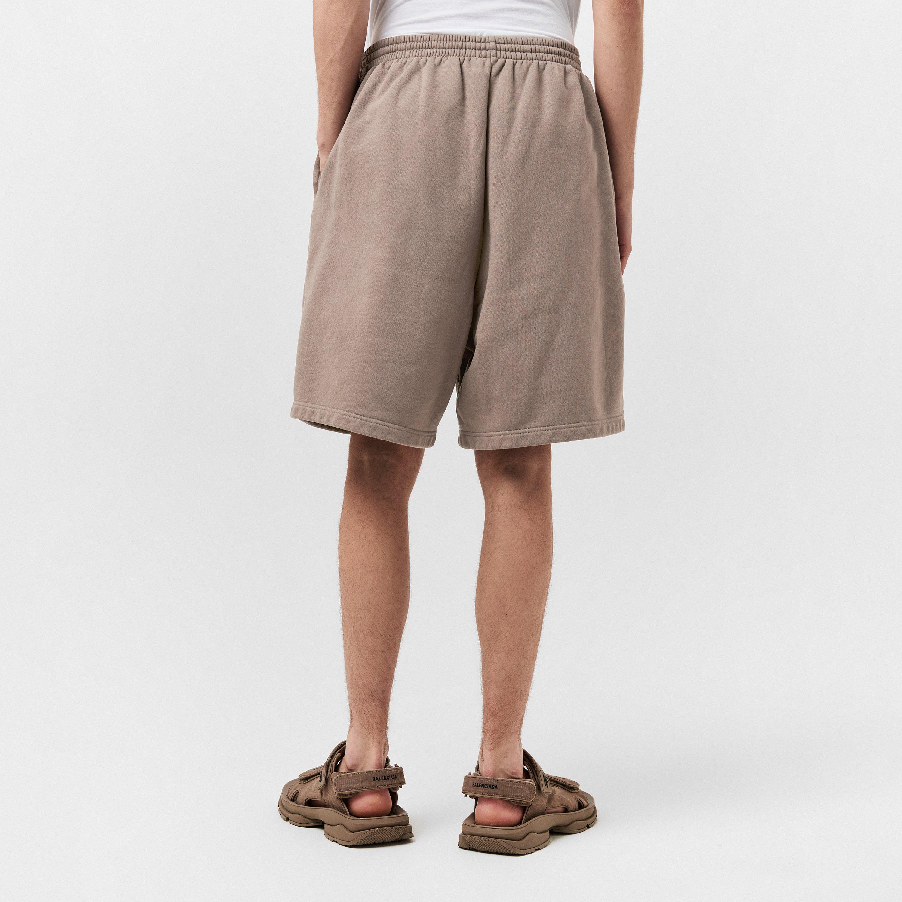 Taupe/Black W - Balenciaga - Men's Contemporary Fit Fleece Jogger Shorts - 4