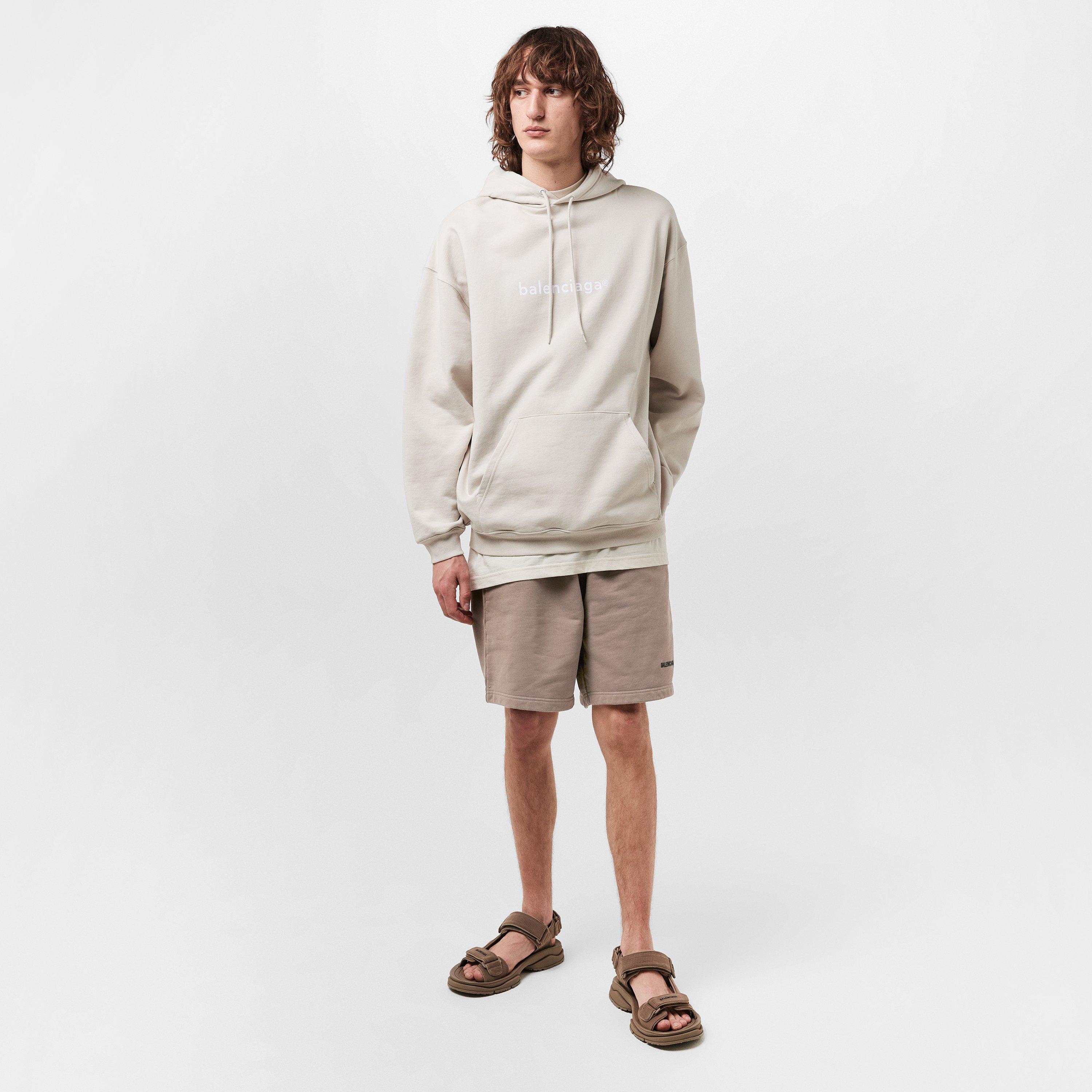 Taupe/Black W - Balenciaga - Men's Contemporary Fit Fleece Jogger Shorts - 6