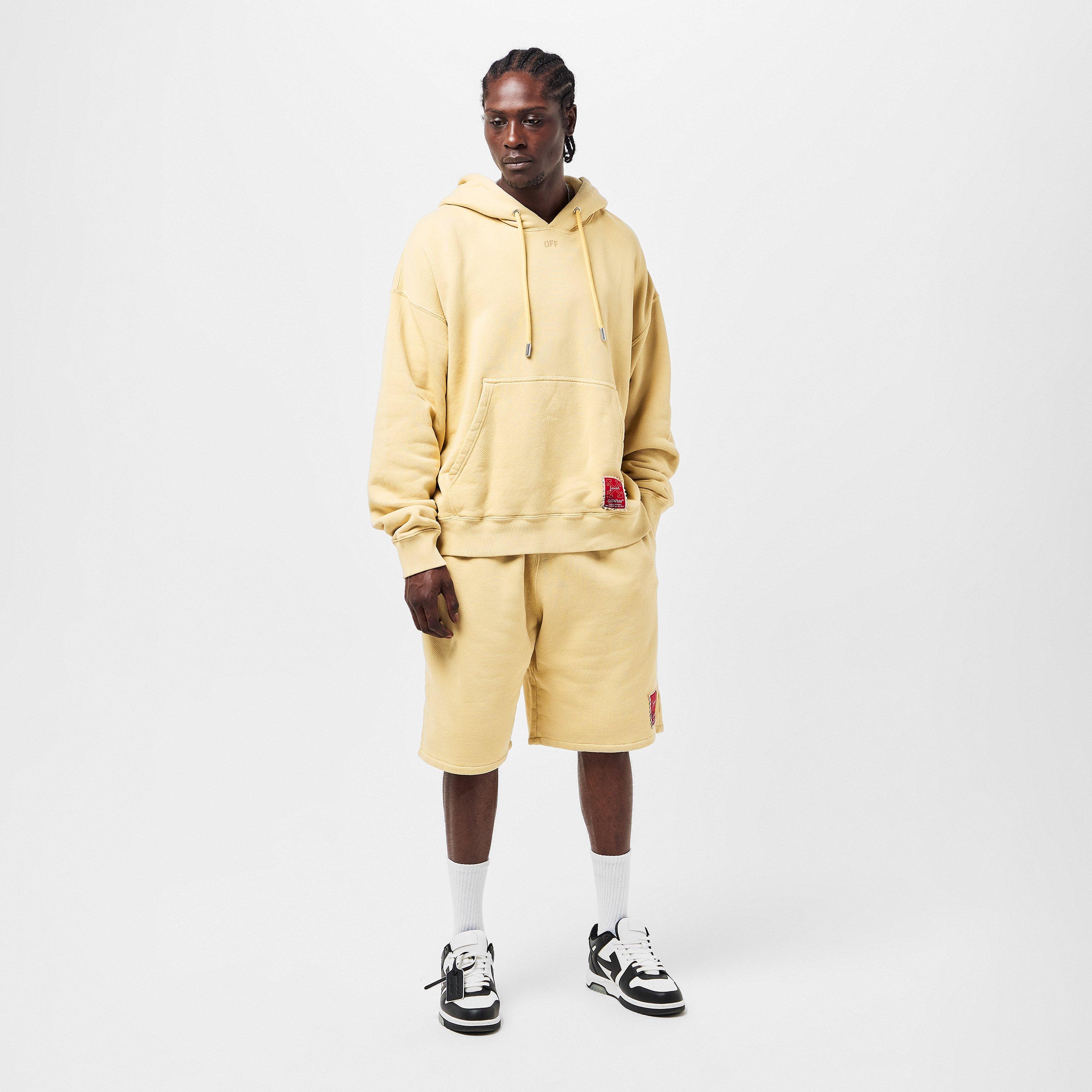 Beige/Red - Off White - Men's  SJ Sweatshorts, Signature Arrow Logo - 6