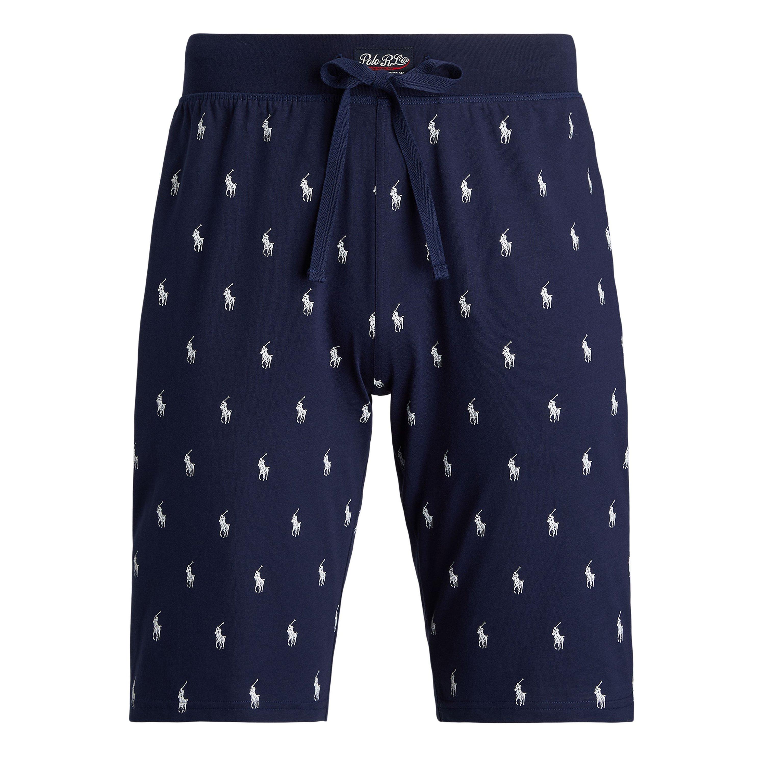 Polo Ralph Lauren Men's All Over Pony Cotton Jersey Jogger Shorts - Navy AOPP - M