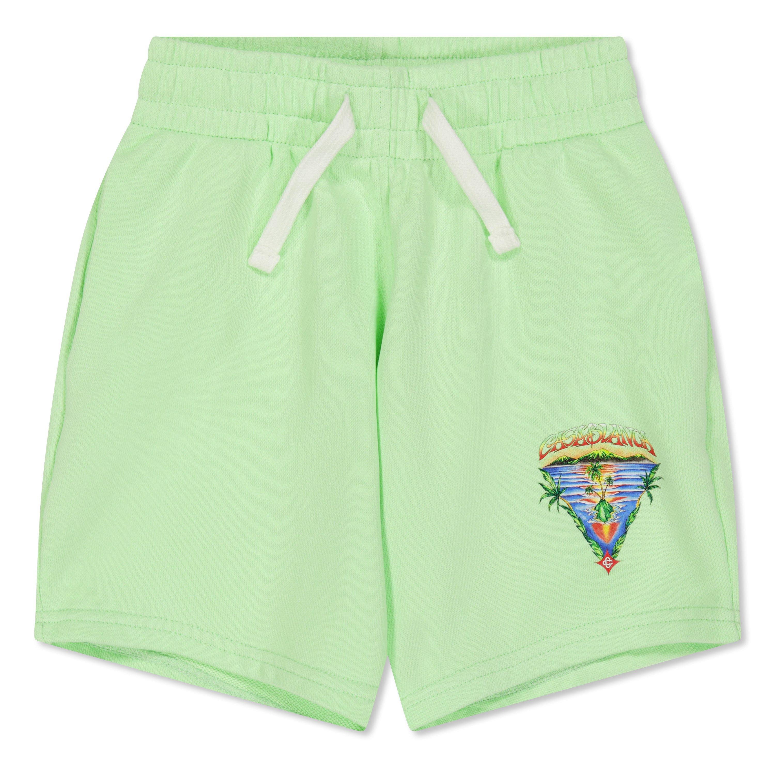 Casablanca Kids' Triangle Fleece Jogger Shorts - Lime - Size 9-10Y