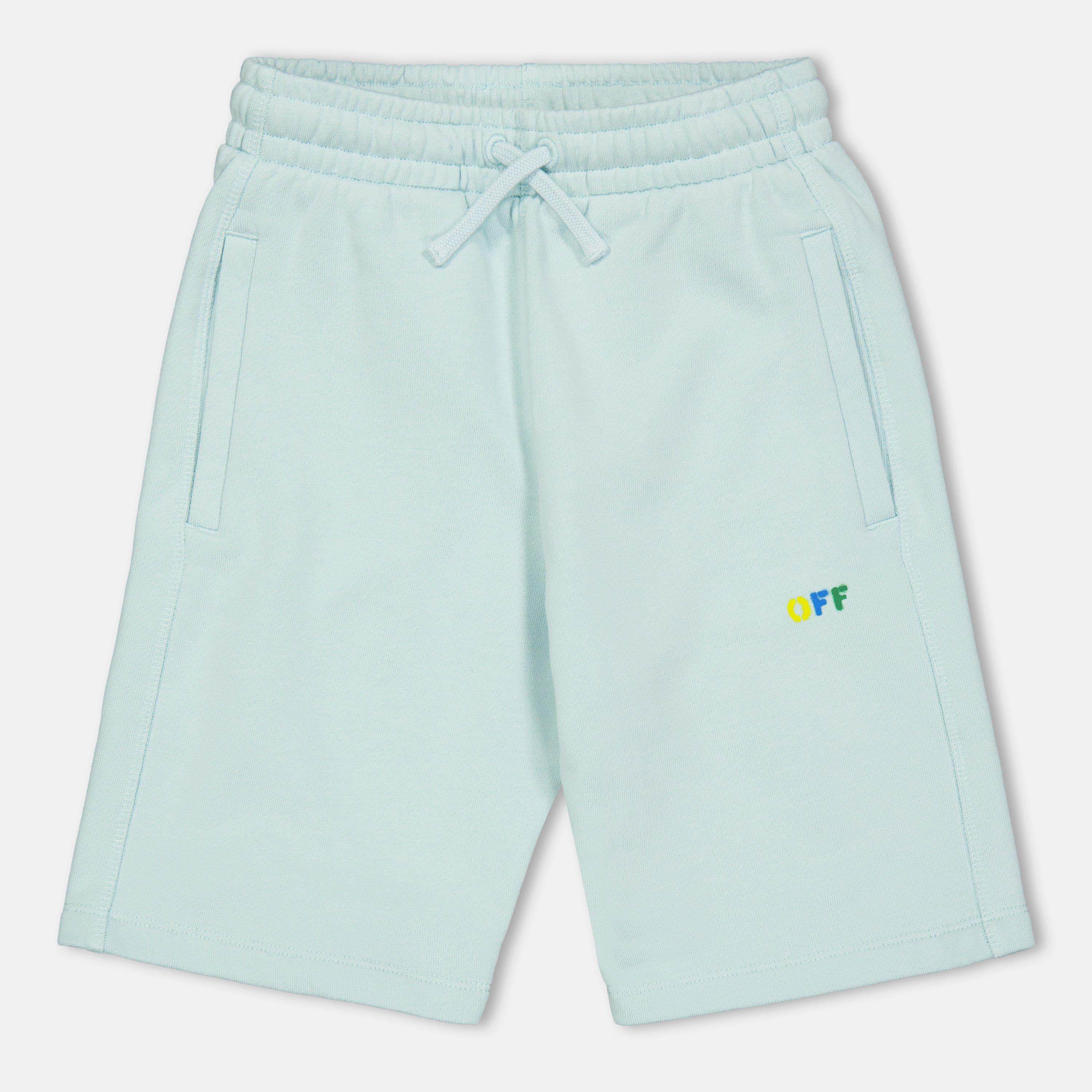 Blue Multi - Off White - Kids Fleece Shorts - 1