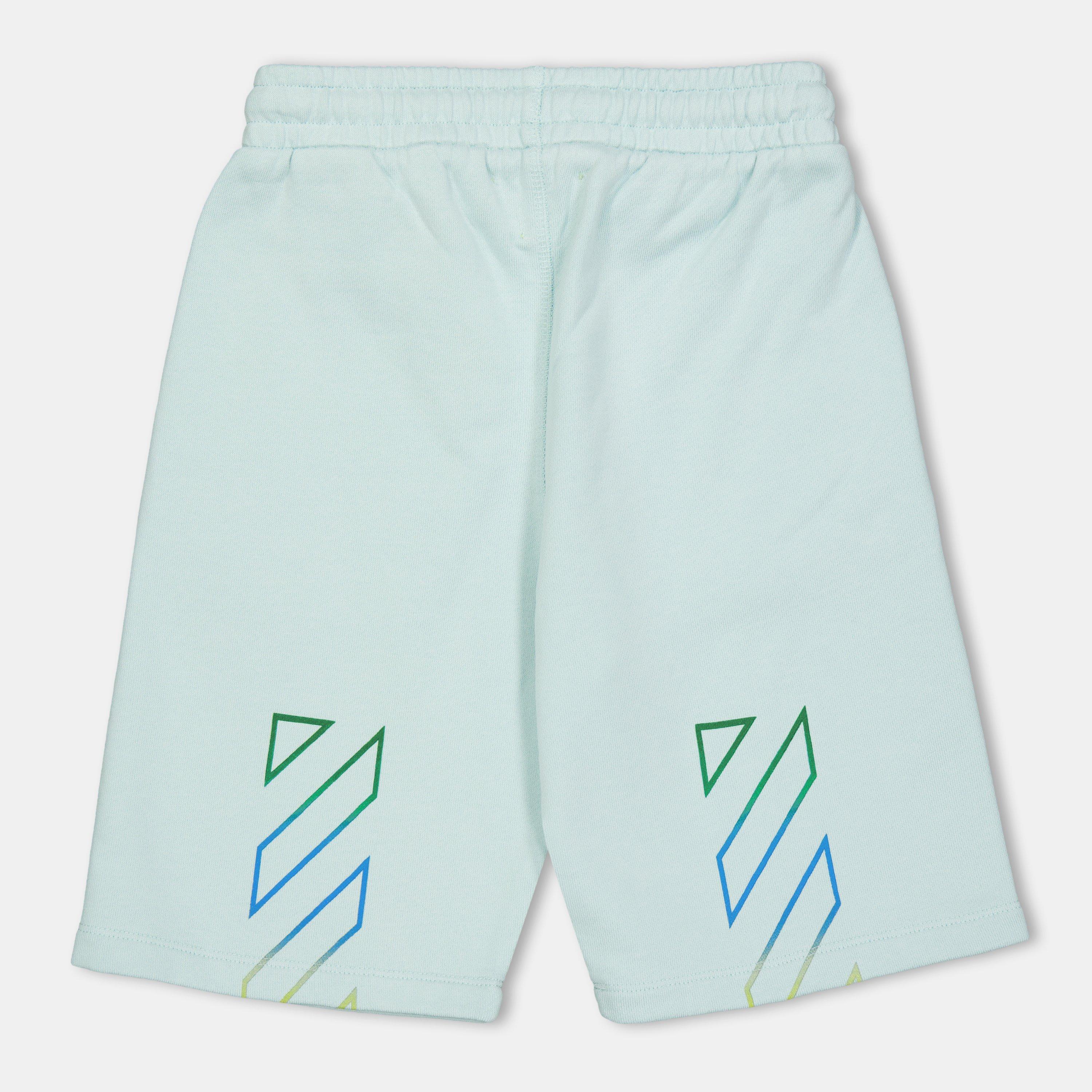Blue Multi - Off White - Kids Fleece Shorts - 2