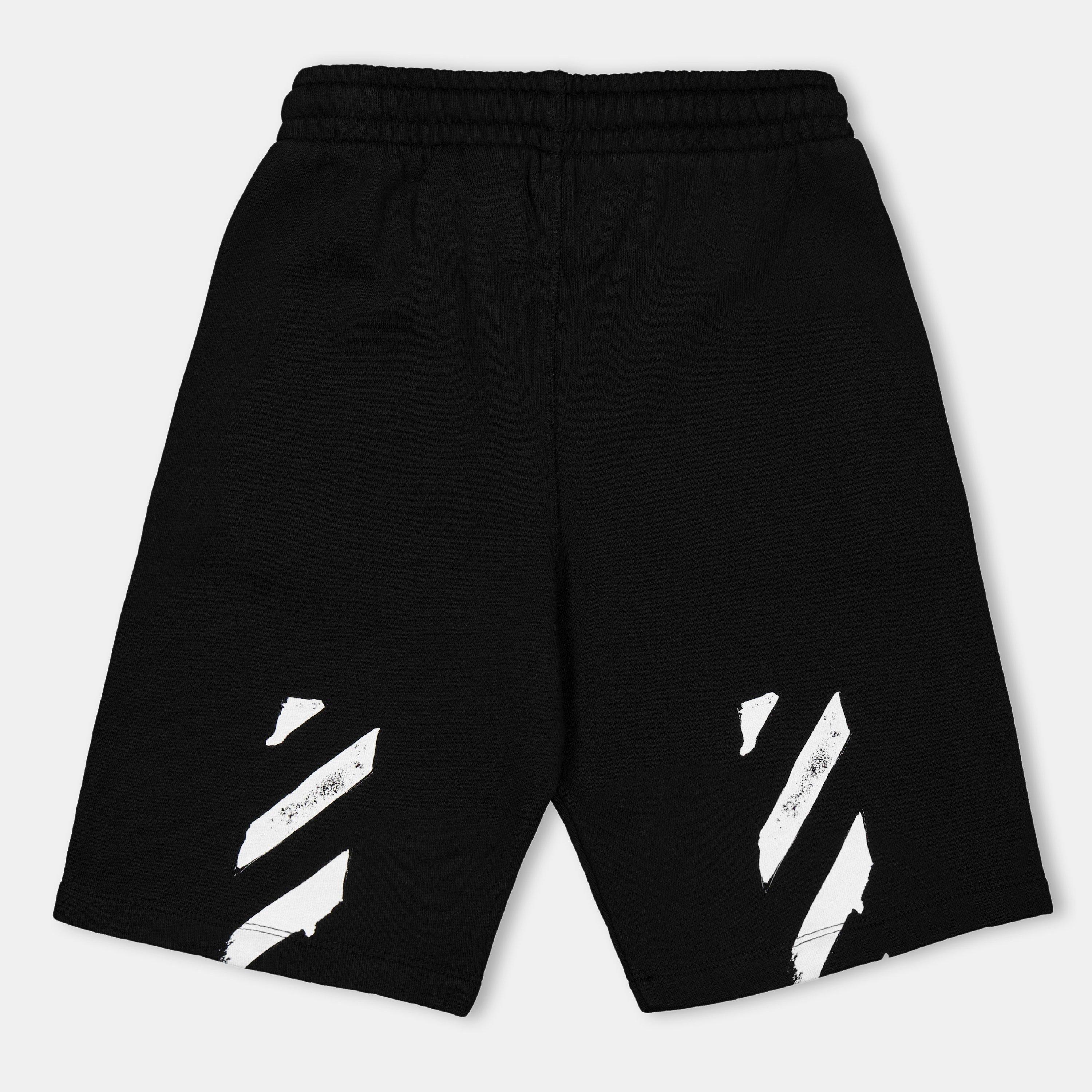 Black/White - Off White - Kids Fleece Shorts - 2
