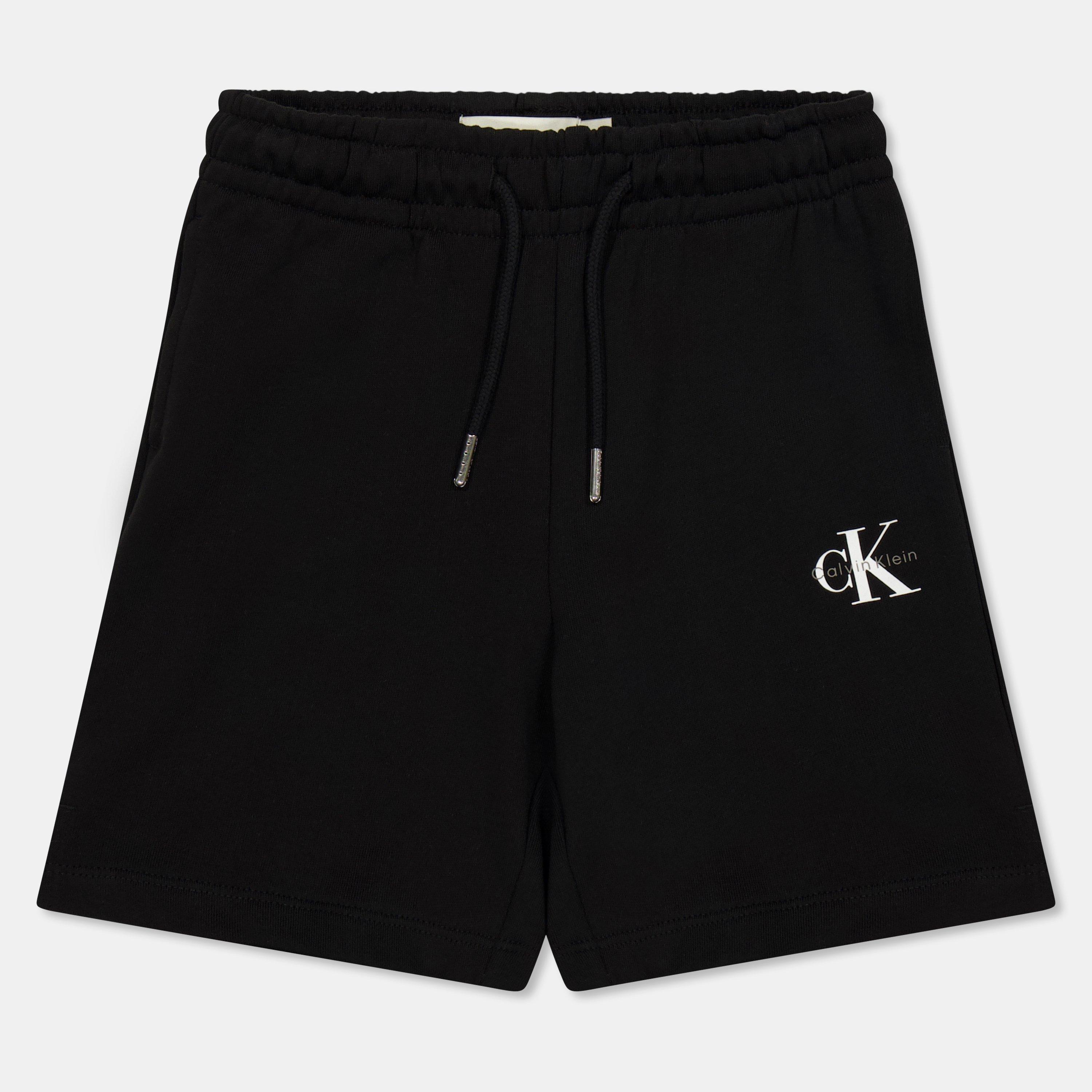 CK Black BEH - Calvin Klein Jeans - Kids' Monogram Fleece Jogger Shorts - 1