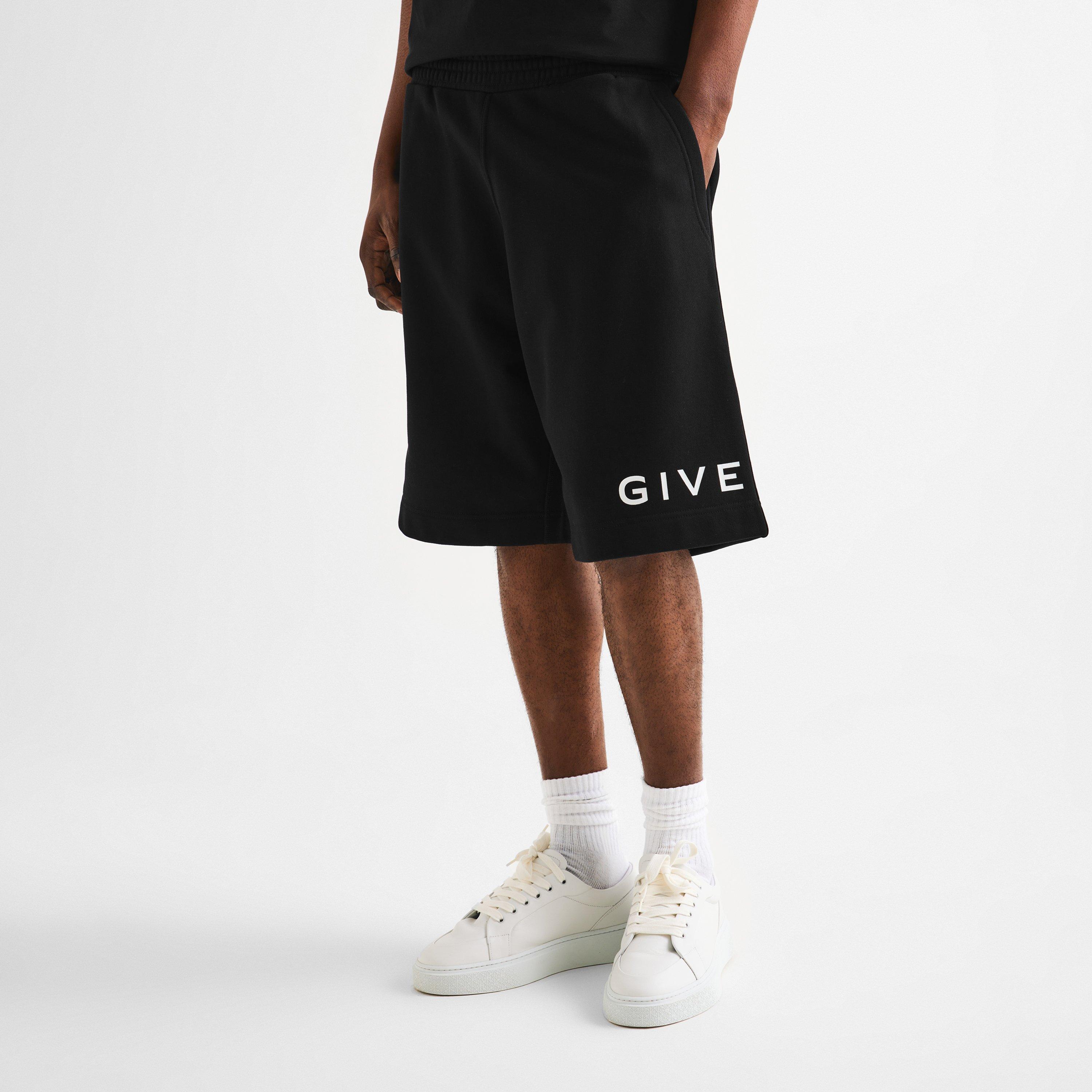 Black - GIVENCHY - Men's GIV Boxy Fit Fleece Jogger Shorts - 3