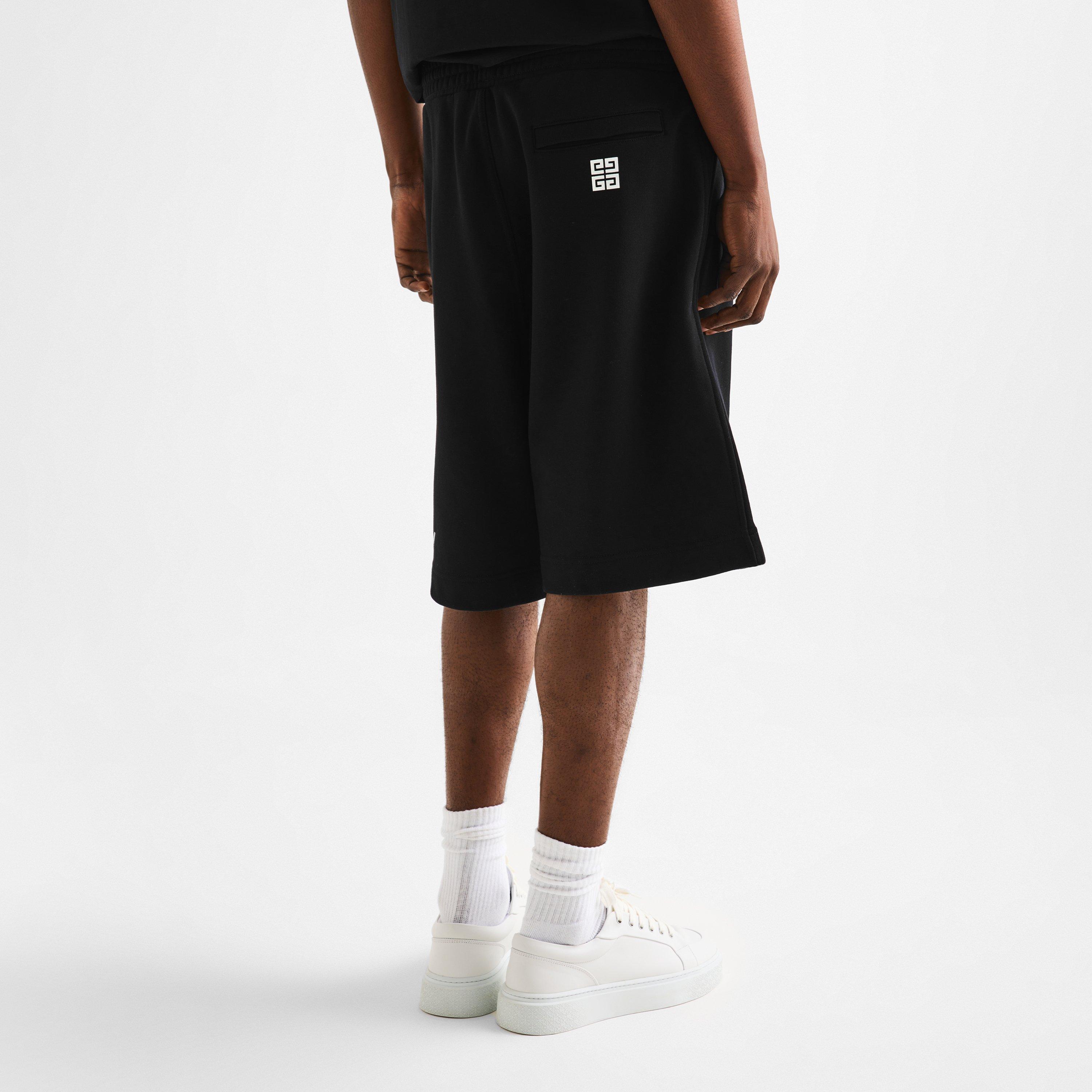 Black - GIVENCHY - Men's GIV Boxy Fit Fleece Jogger Shorts - 4