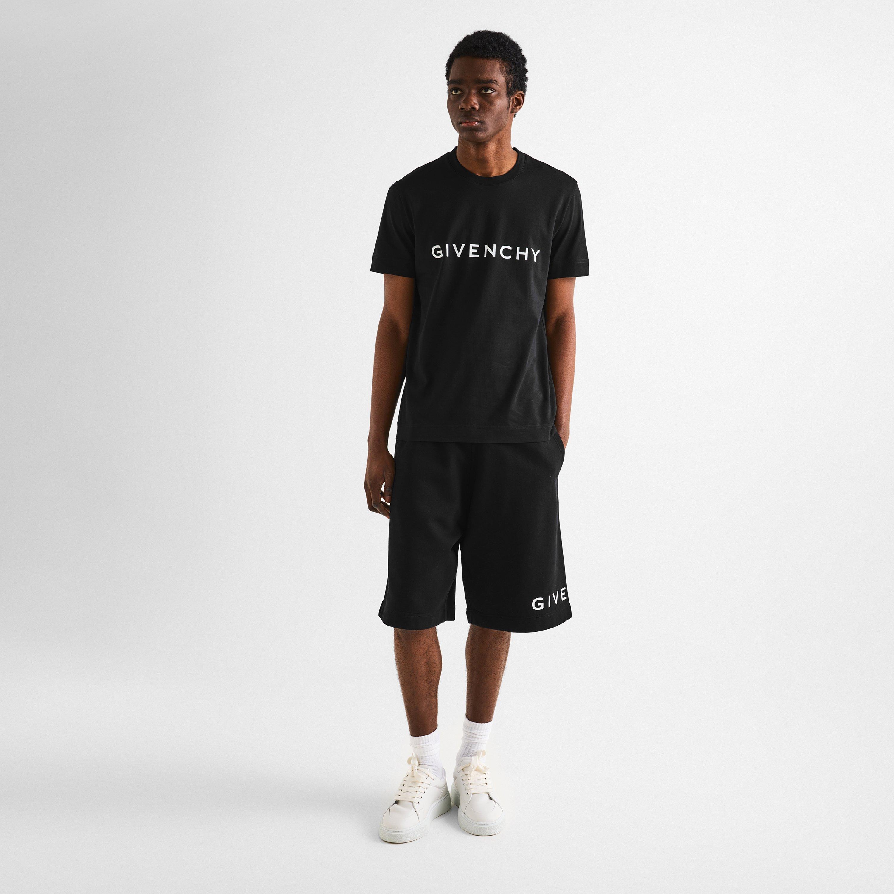 Black - GIVENCHY - Men's GIV Boxy Fit Fleece Jogger Shorts - 6