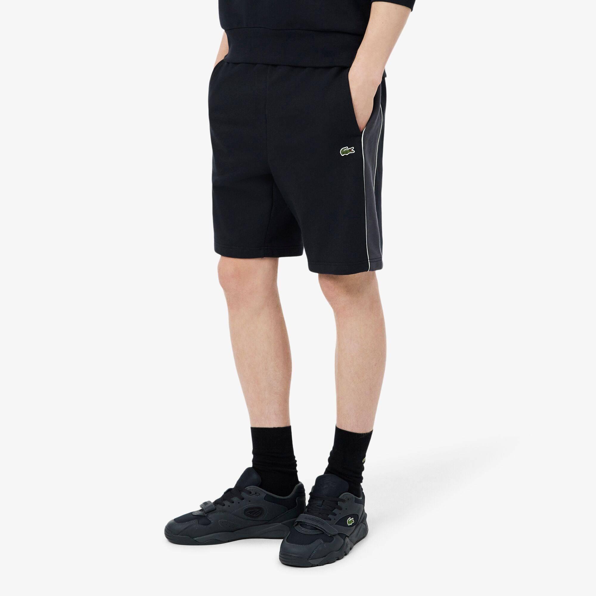 Black 4CI - Lacoste - Men's Black Fleece Jogger Shorts - 2