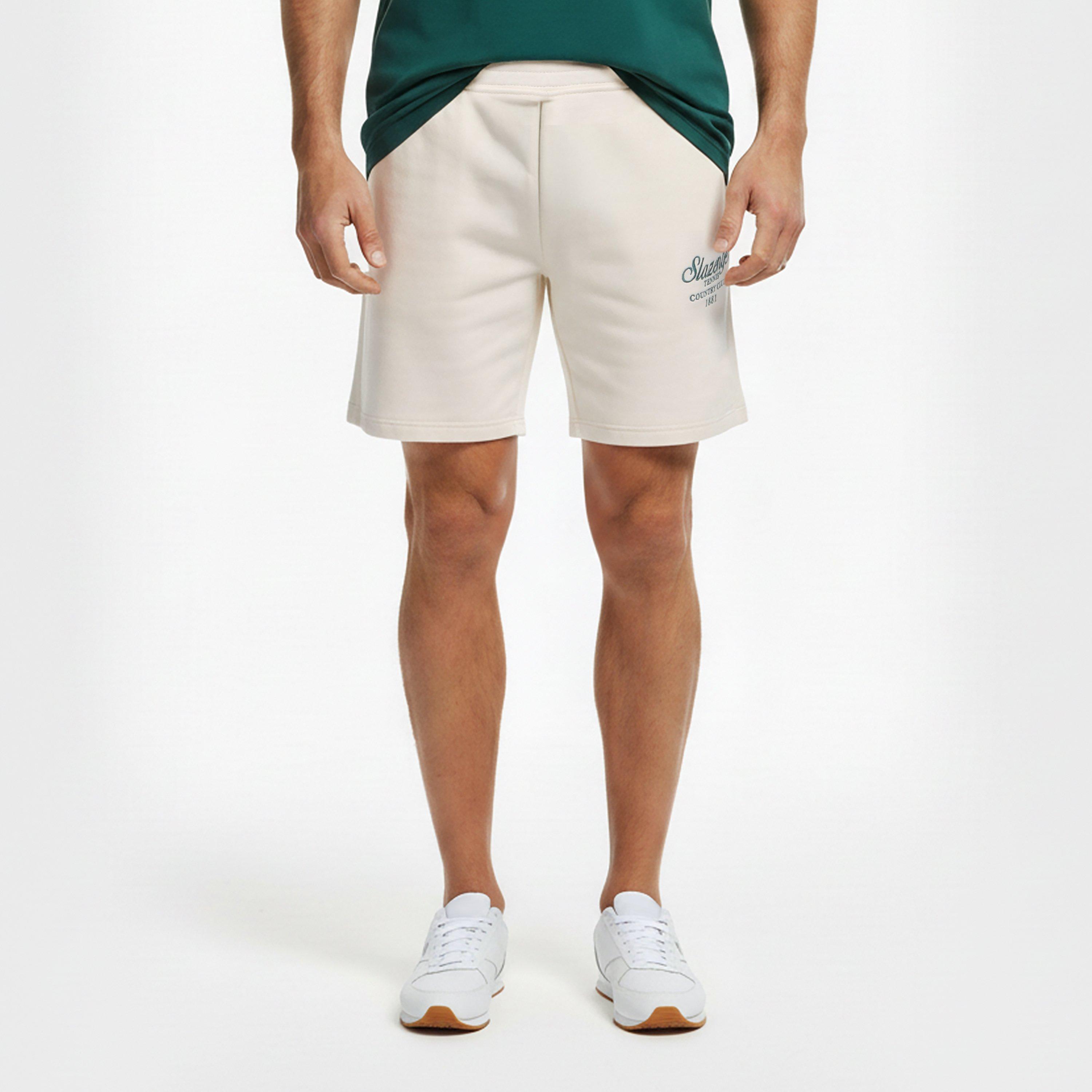 White - Slazenger - Men's Fleece Jogger Shorts - 3